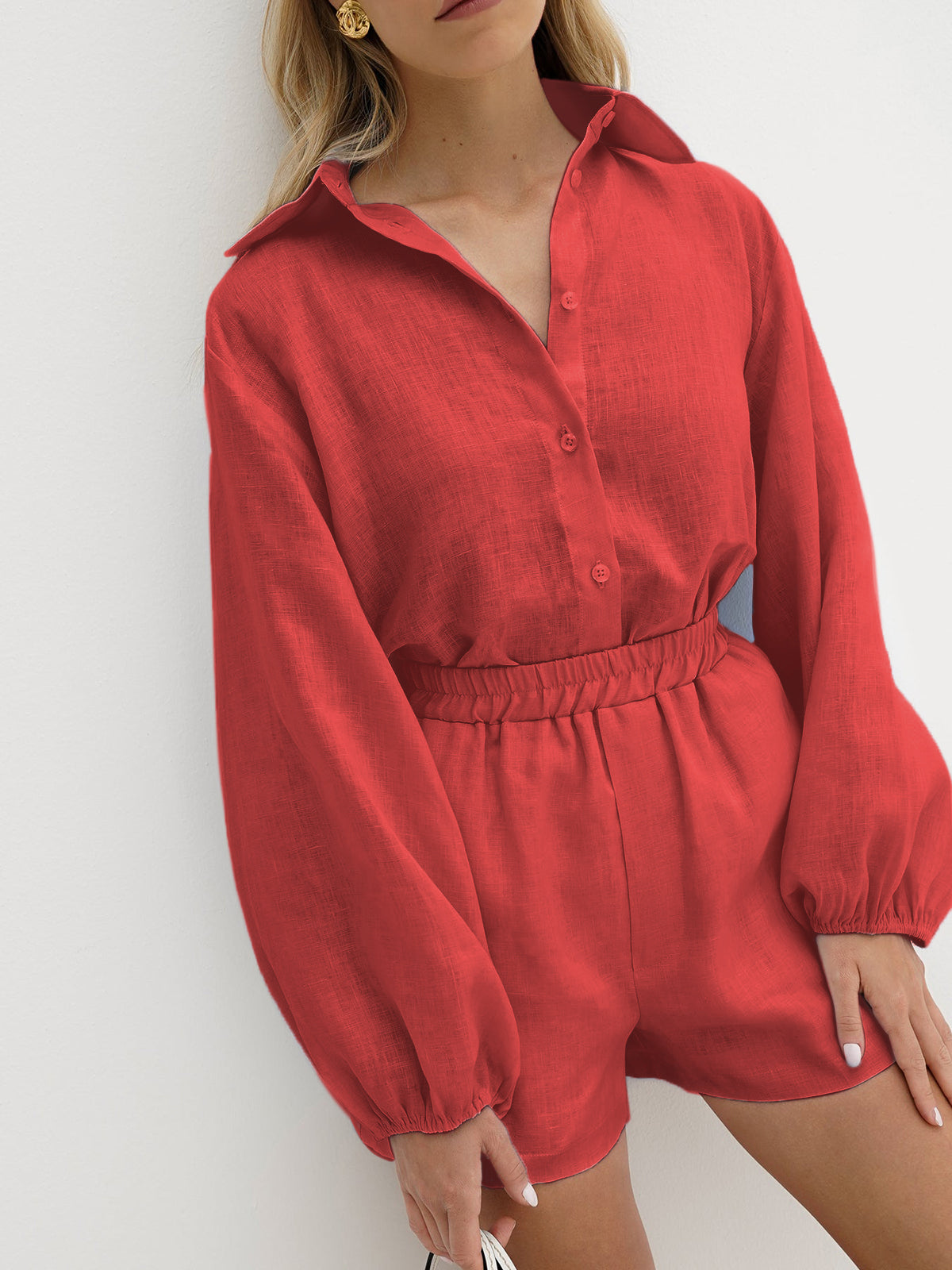 Cotton & Linen Casual Shorts Set-CALLISTARI