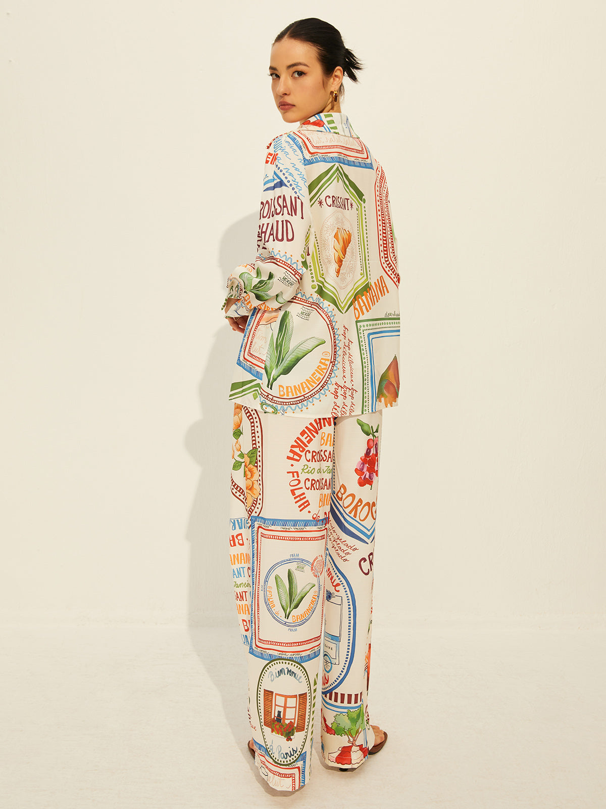 Printed Long Sleeve Pants Set-CALLISTARI