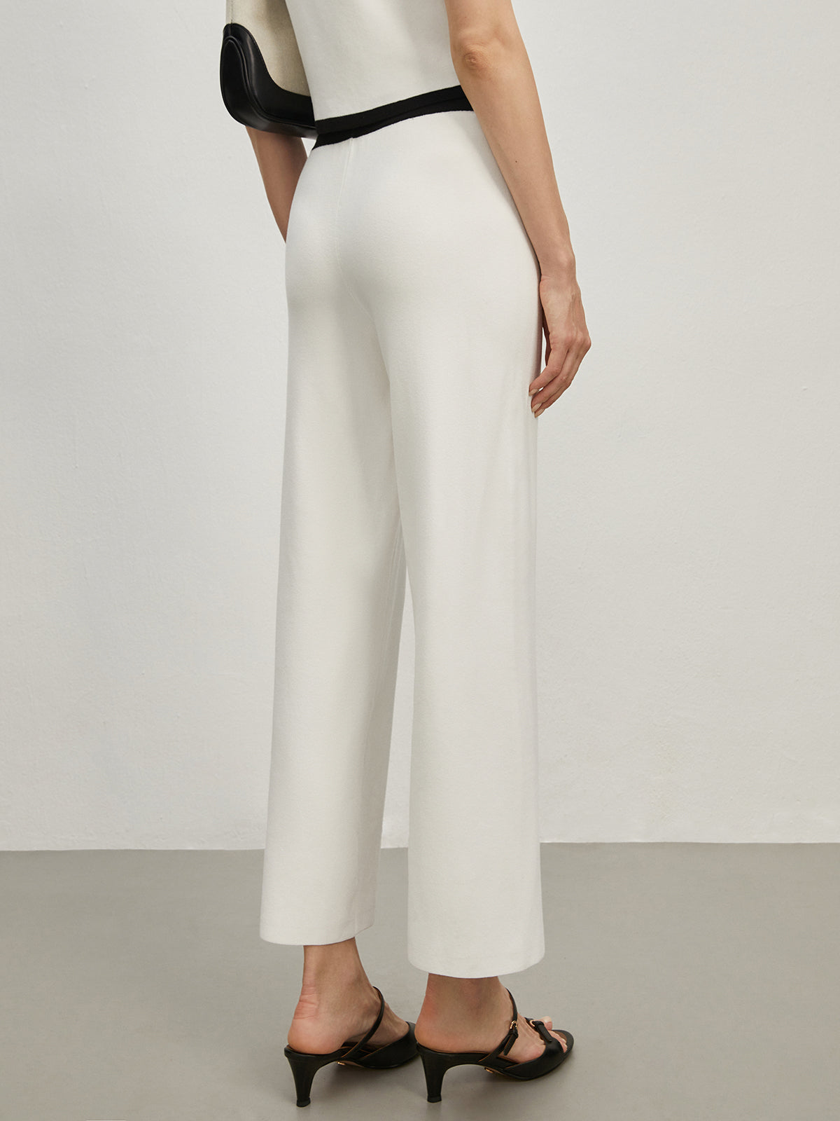 Contrast Trim Pockets Sweater Pants-CALLISTARI