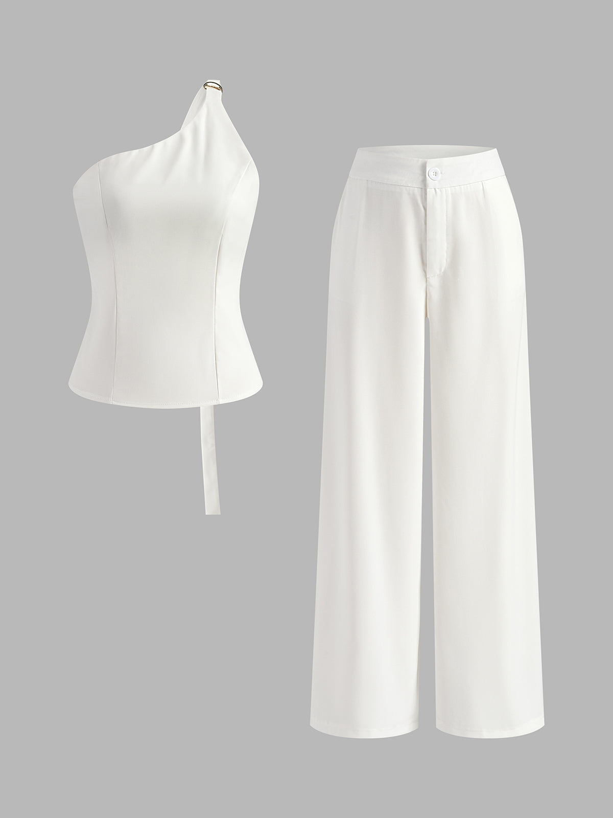 Asymmetrical Backless Tie-Back Pants Set-CALLISTARI