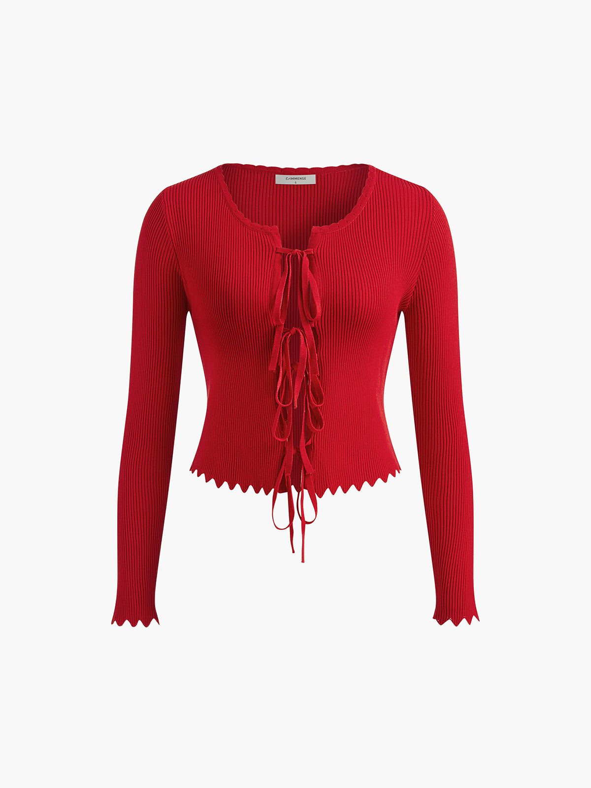 Callistari Wave Trim Lace Up Cardigan-CALLISTARI