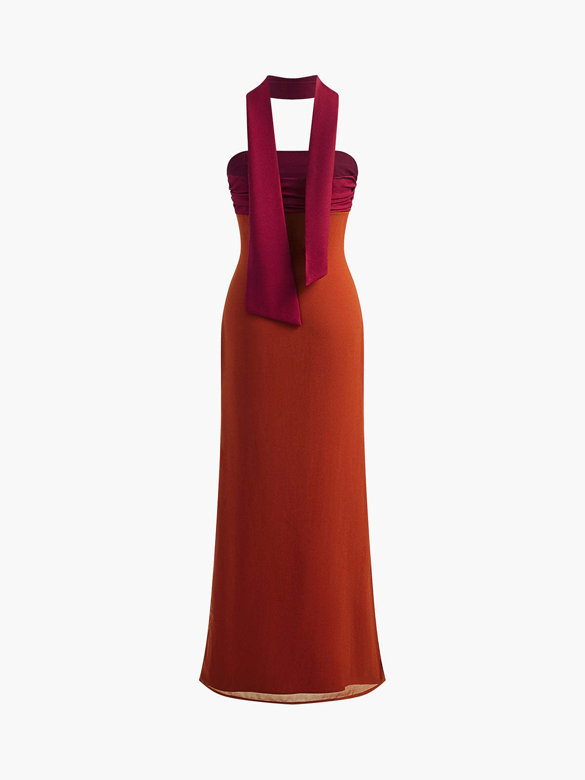 Callistari Elegant Pleated Panel Slit Long Dress-CALLISTARI
