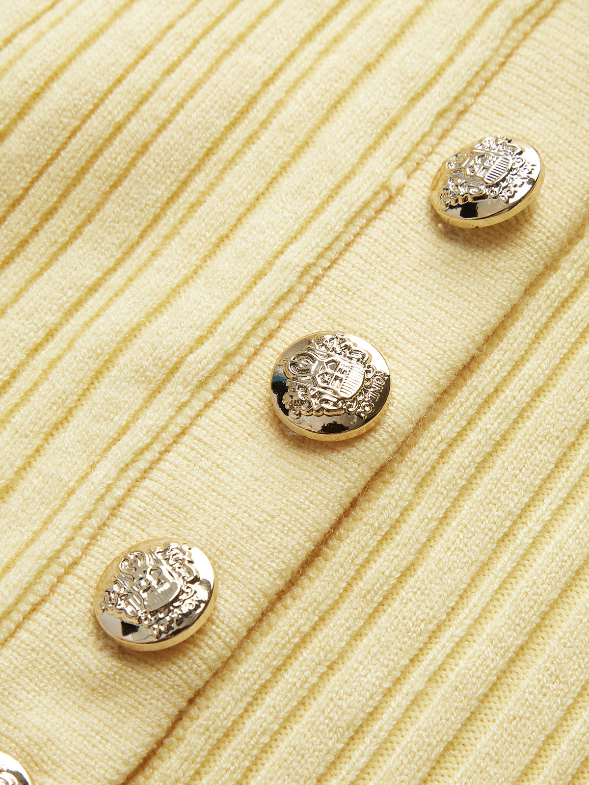 Callistari Slim Fit Collar Knit Short Dress with Metal Button-CALLISTARI