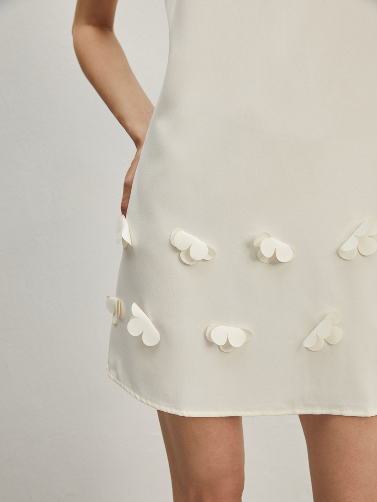 Callistari Flower Embellished Sleeveless Short Dress-CALLISTARI