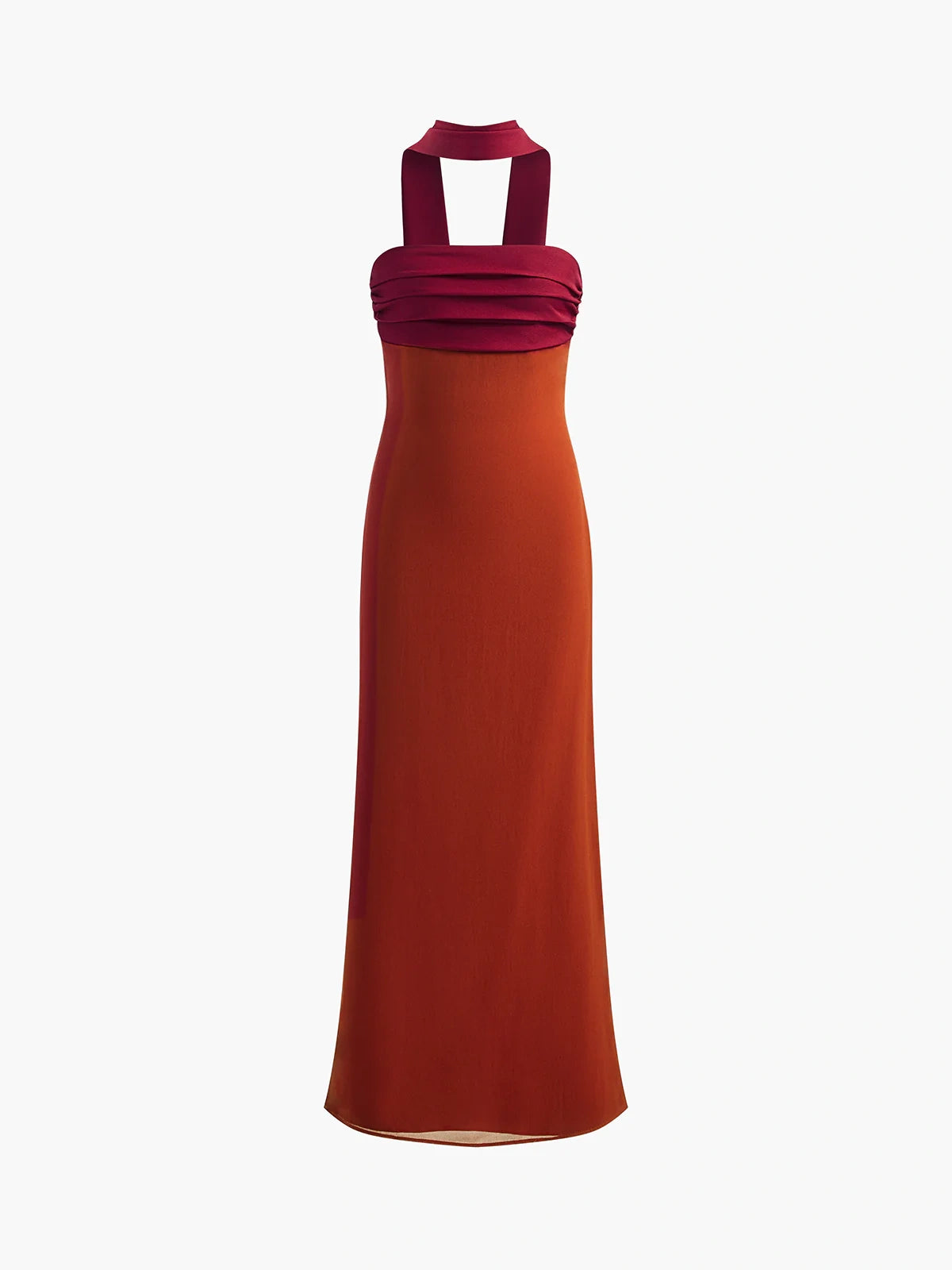 Callistari Elegant Pleated Panel Slit Long Dress-CALLISTARI