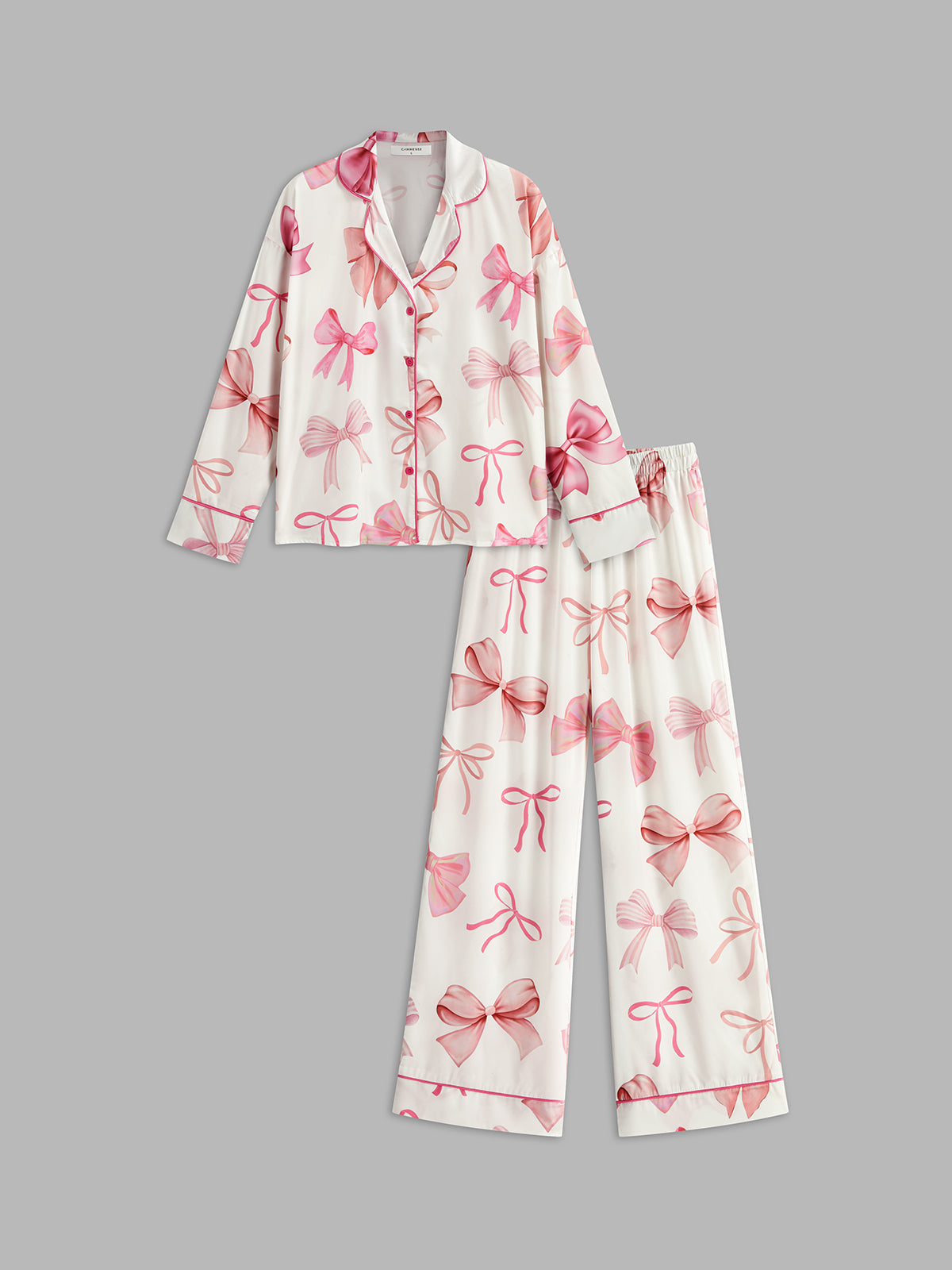 Bow Printed Button Pants Set-CALLISTARI