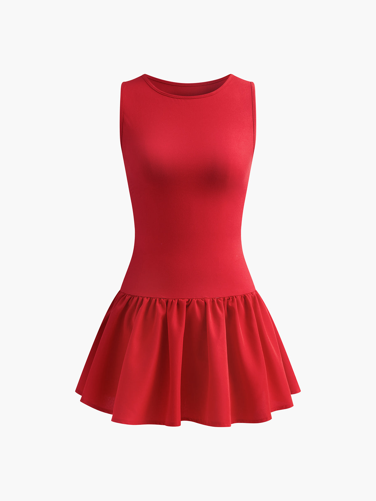 Callistari Pleated Paneled Sleeveless Short Dress-CALLISTARI