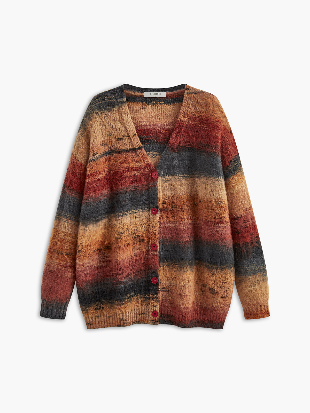 V-Neck Ombre Oversized Cardigan-CALLISTARI