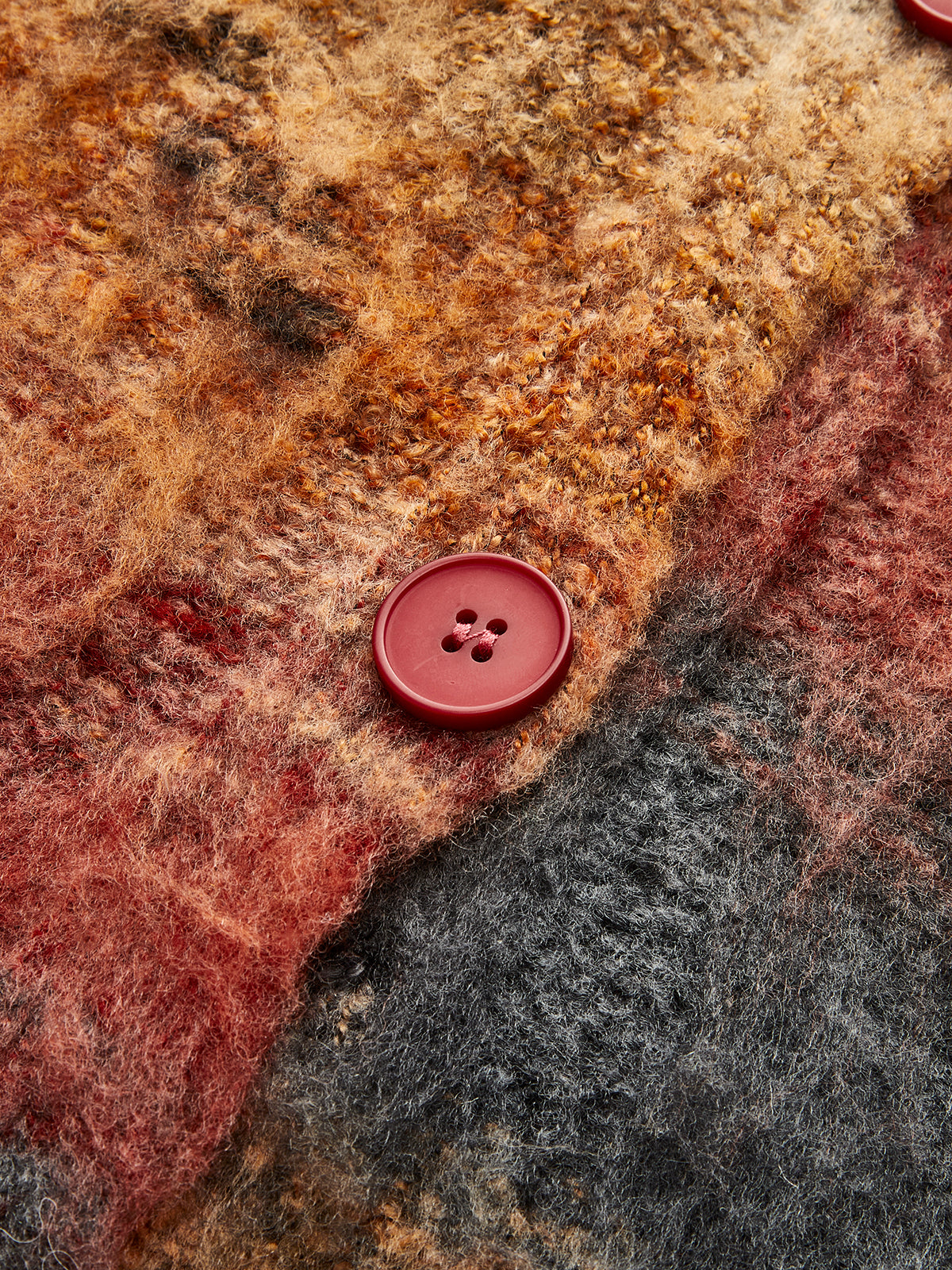 V-Neck Ombre Oversized Cardigan-CALLISTARI