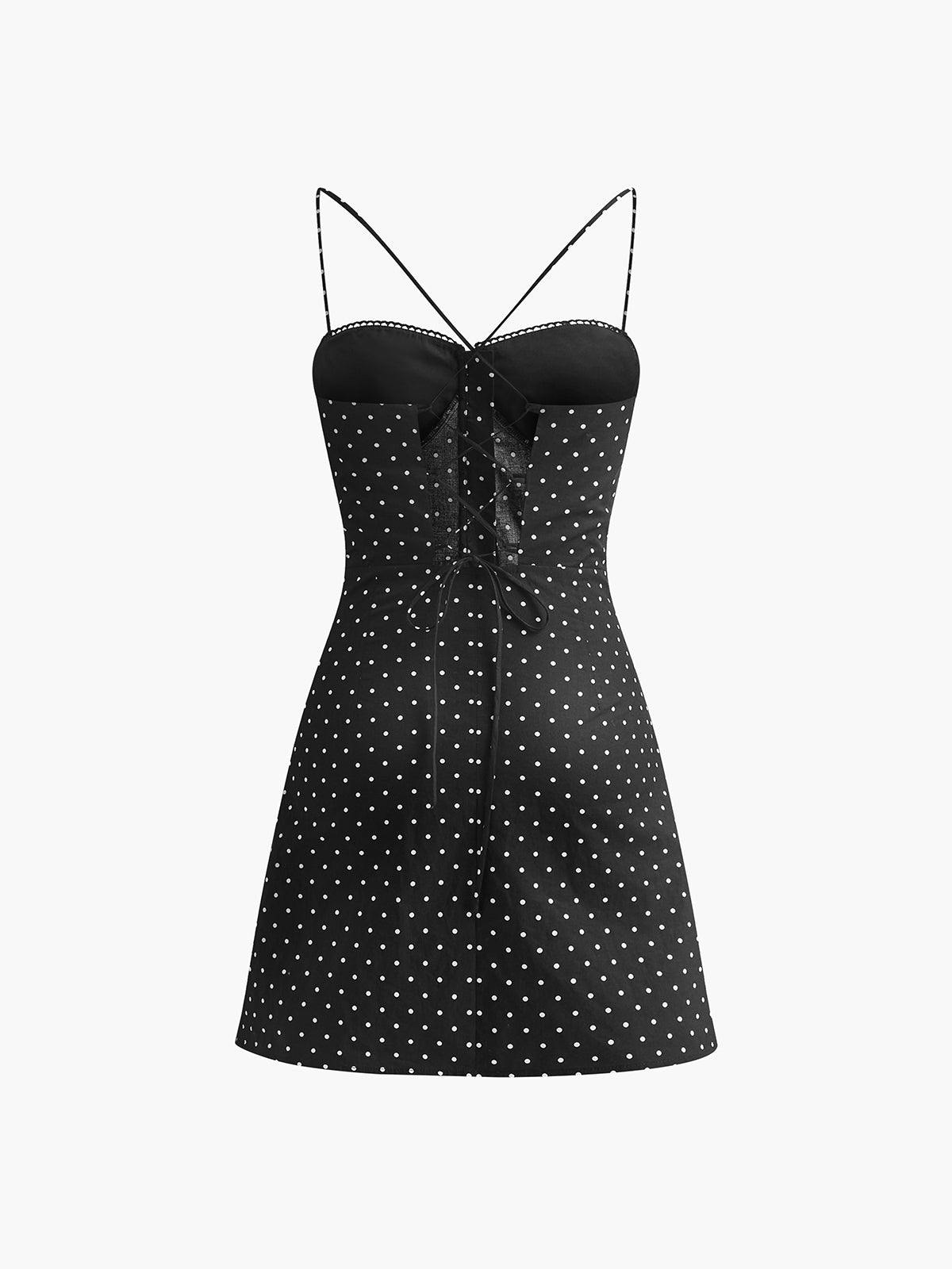Callistari Polka Dot Knotted Back Cami Short Dress-CALLISTARI