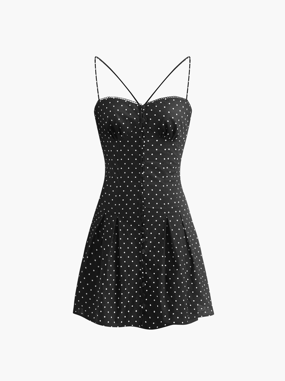 Callistari Polka Dot Knotted Back Cami Short Dress-CALLISTARI