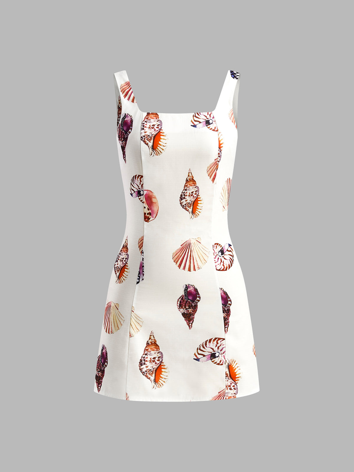 Callistari Print Cutout Square Neck Short Dress-CALLISTARI