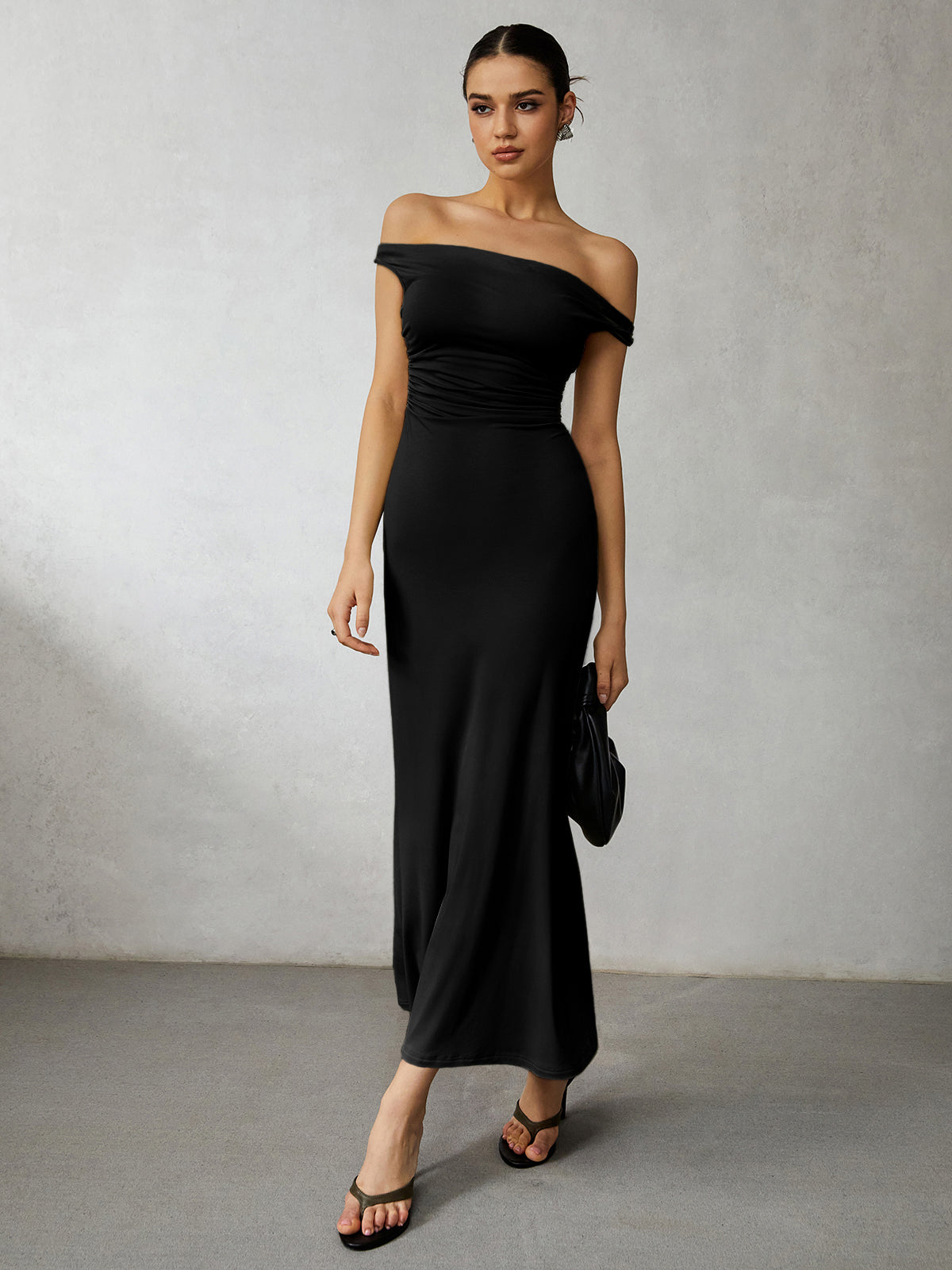 Callistari Casual Off Shoulder Long Dress-CALLISTARI