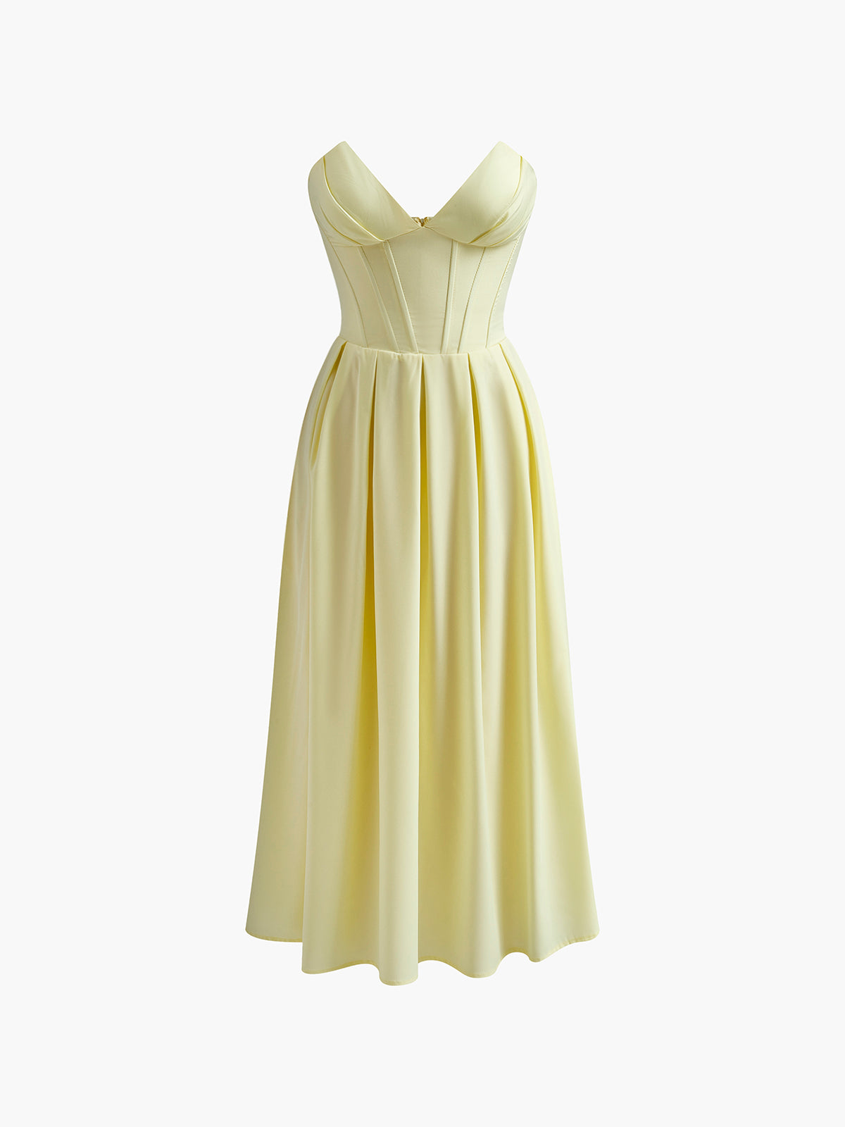 Callistari Pleated Piping Zipper Tube Dress-CALLISTARI