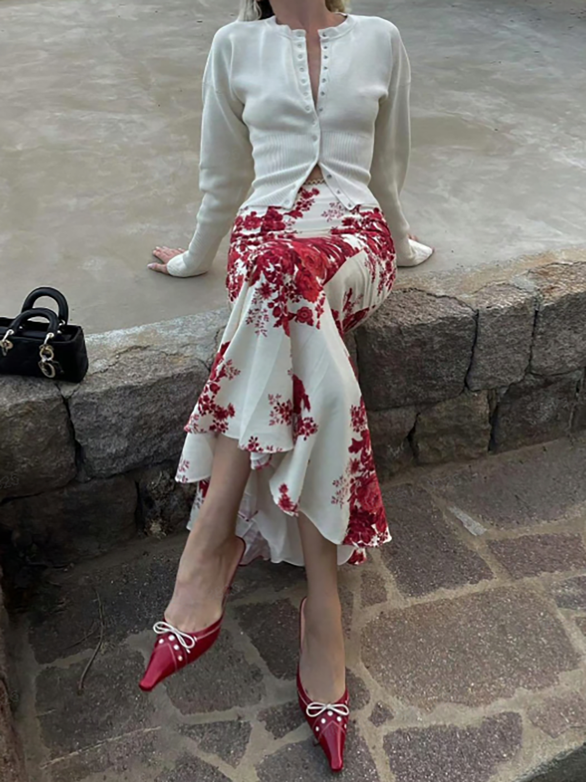 Callistari Button Down Panel Knit Cardigan-CALLISTARI