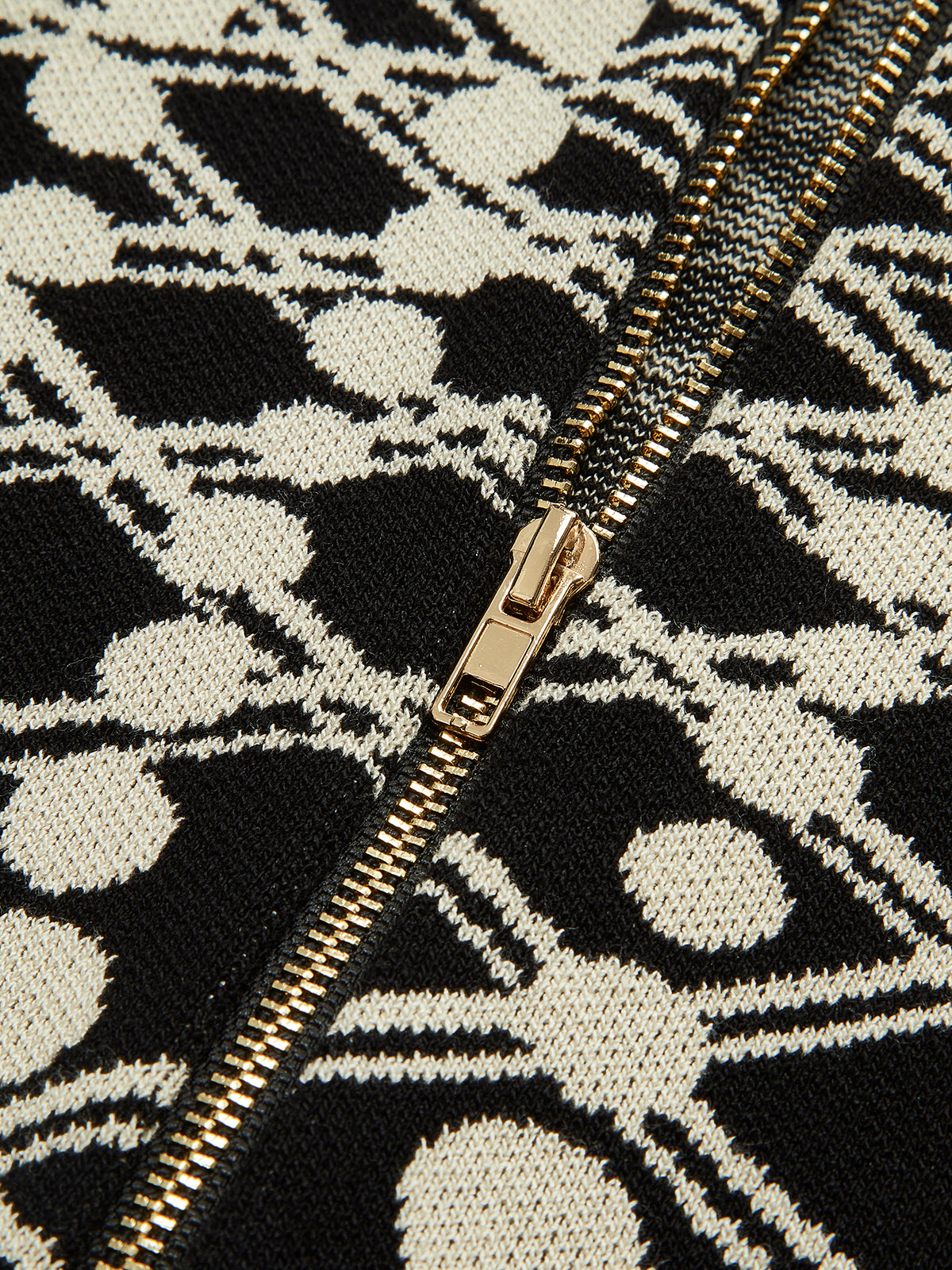 Callistari Polka Dot Zipper Sweater Dress-CALLISTARI