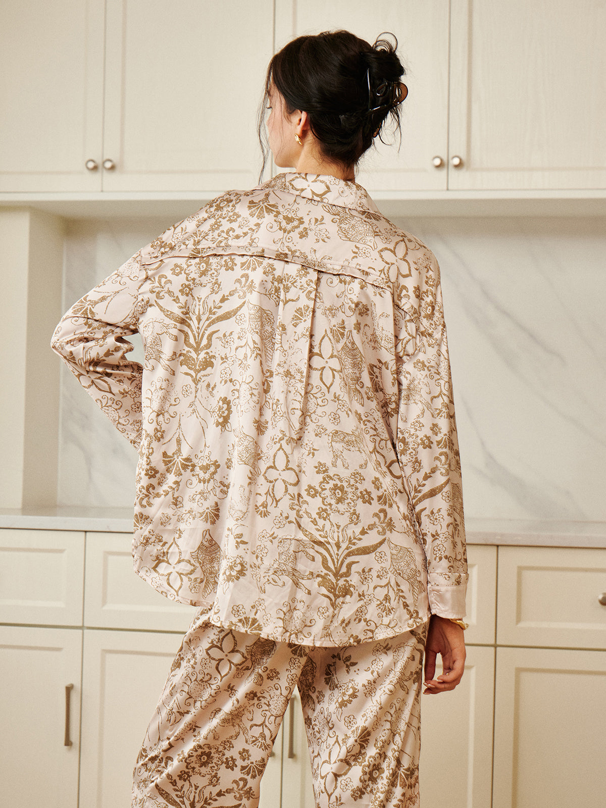 Floral Printed Pajama Pants Set-CALLISTARI