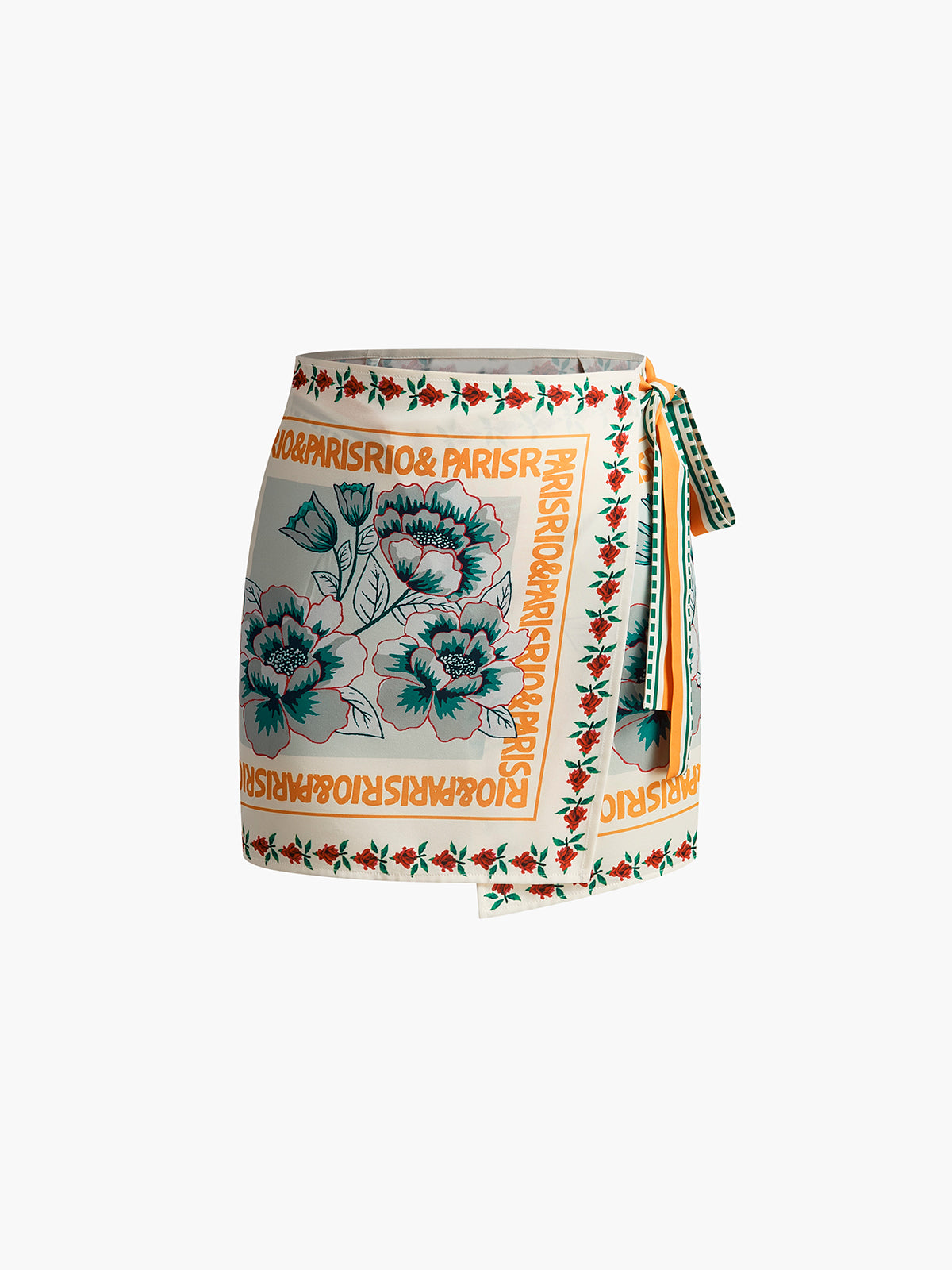 Vacation Print Asymmetrical Mini Skirt-CALLISTARI