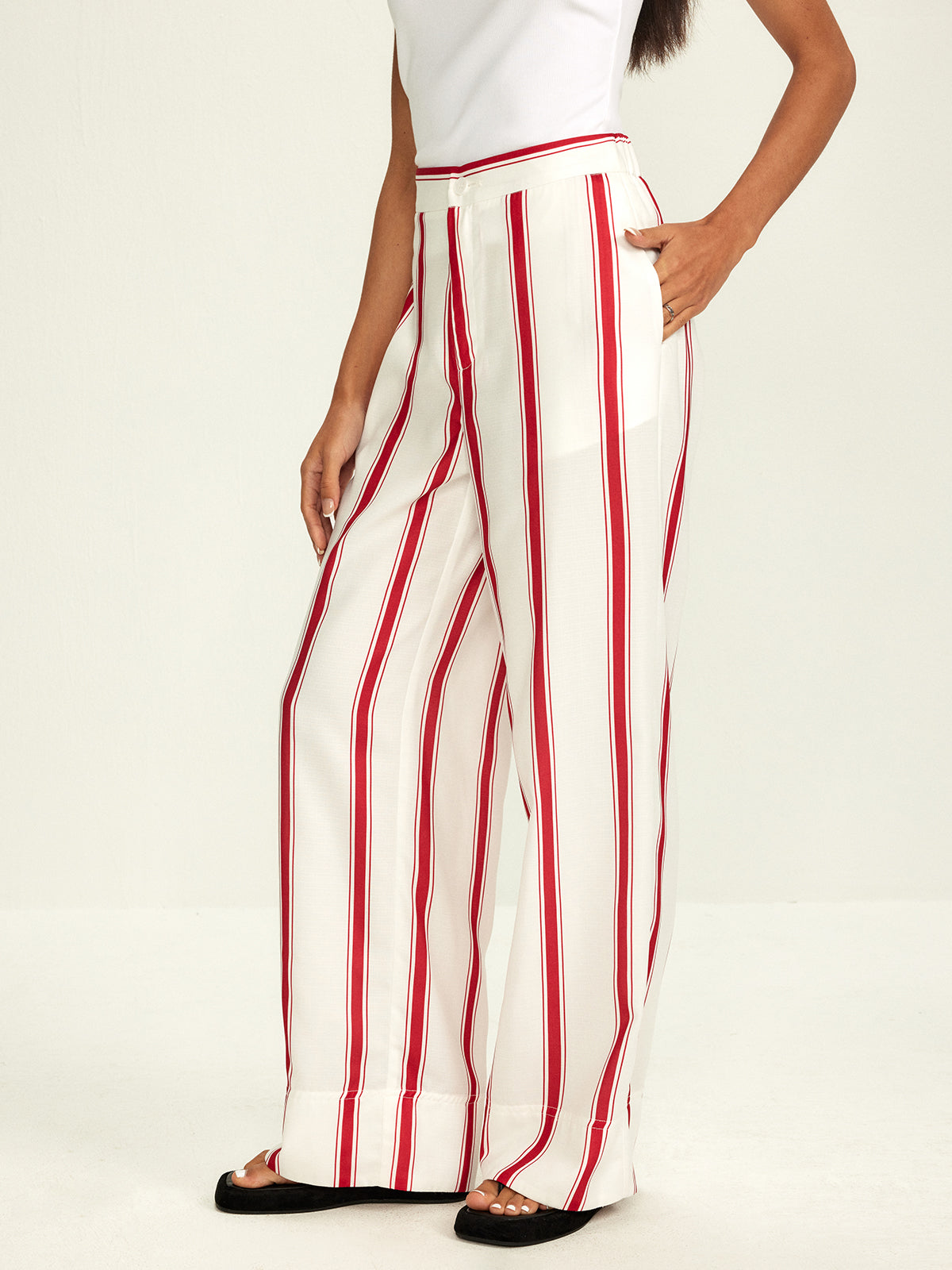 Striped Wide Leg Pants-CALLISTARI