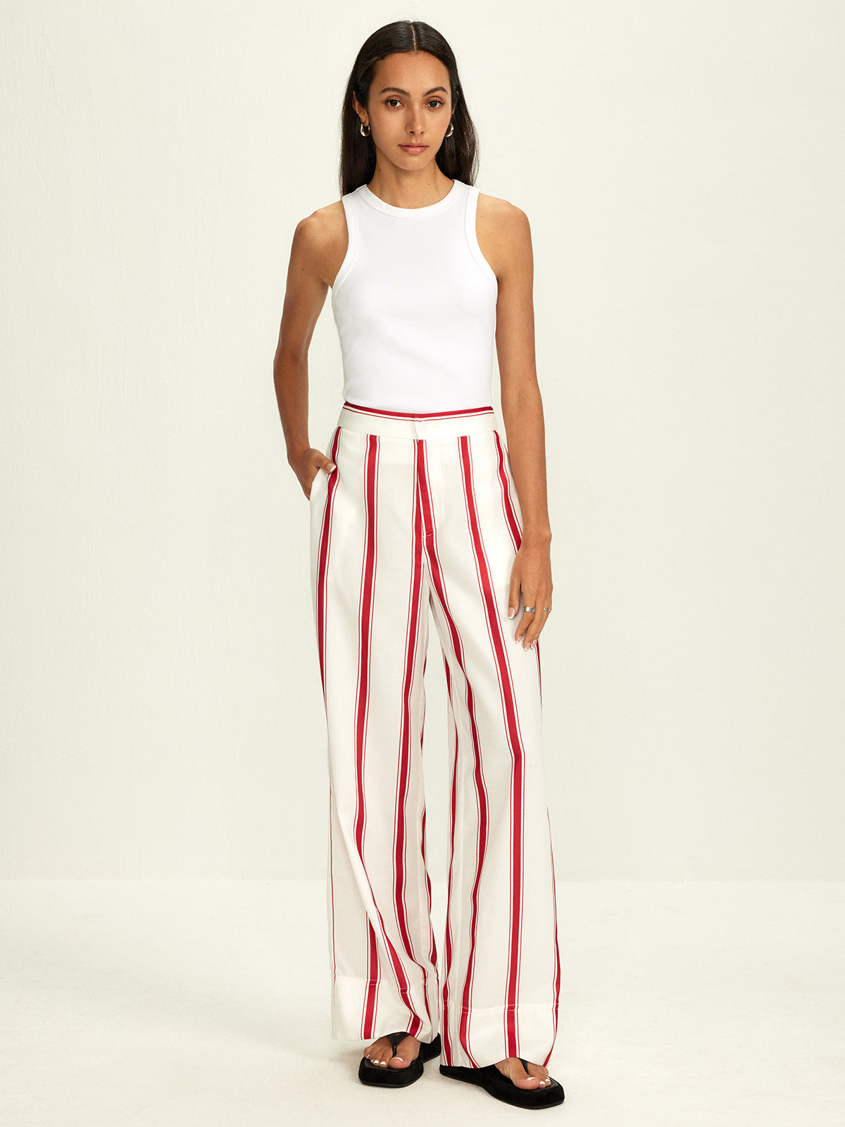 Striped Wide Leg Pants-CALLISTARI