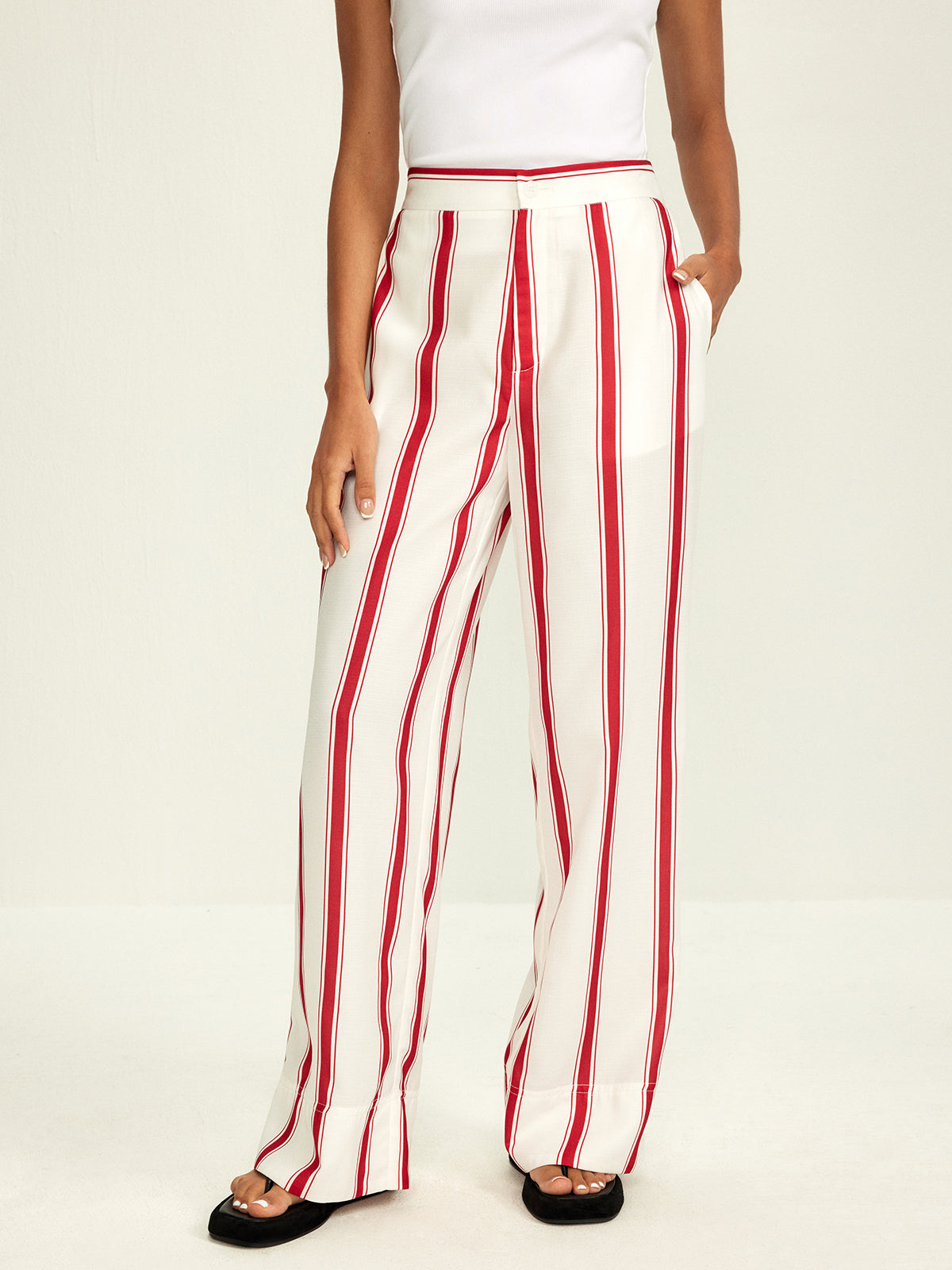 Striped Wide Leg Pants-CALLISTARI