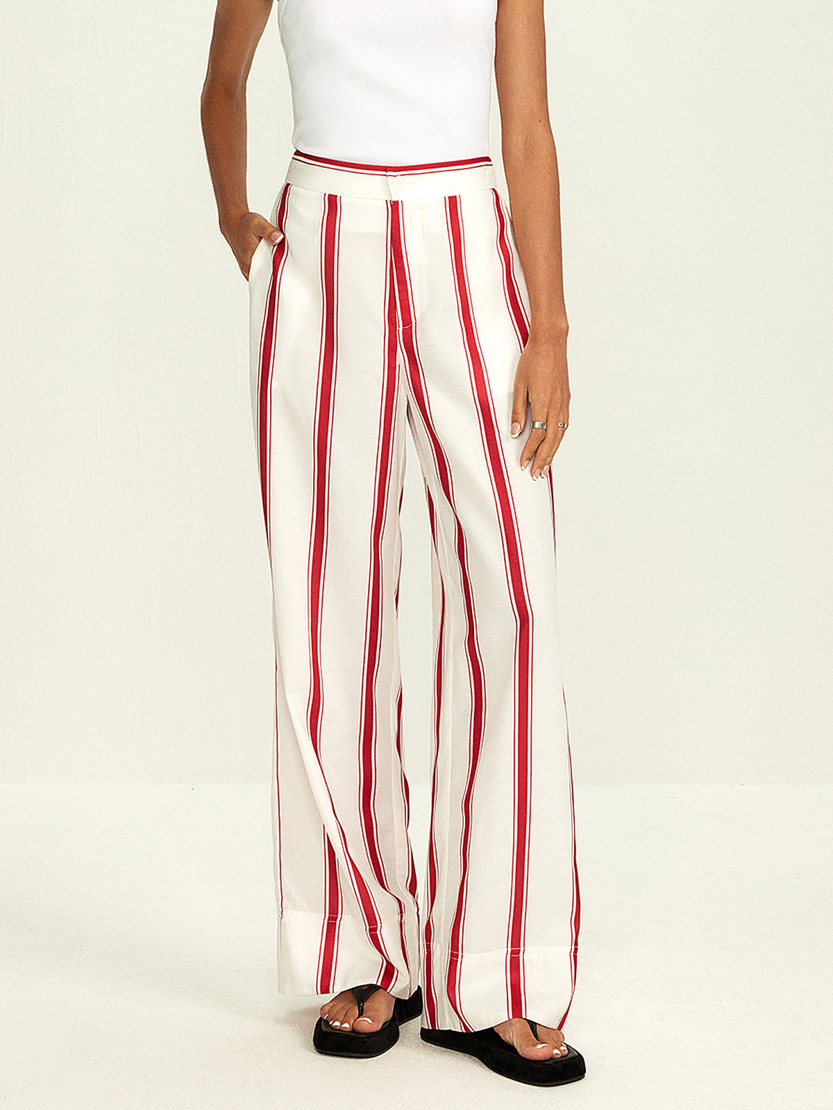 Striped Wide Leg Pants-CALLISTARI