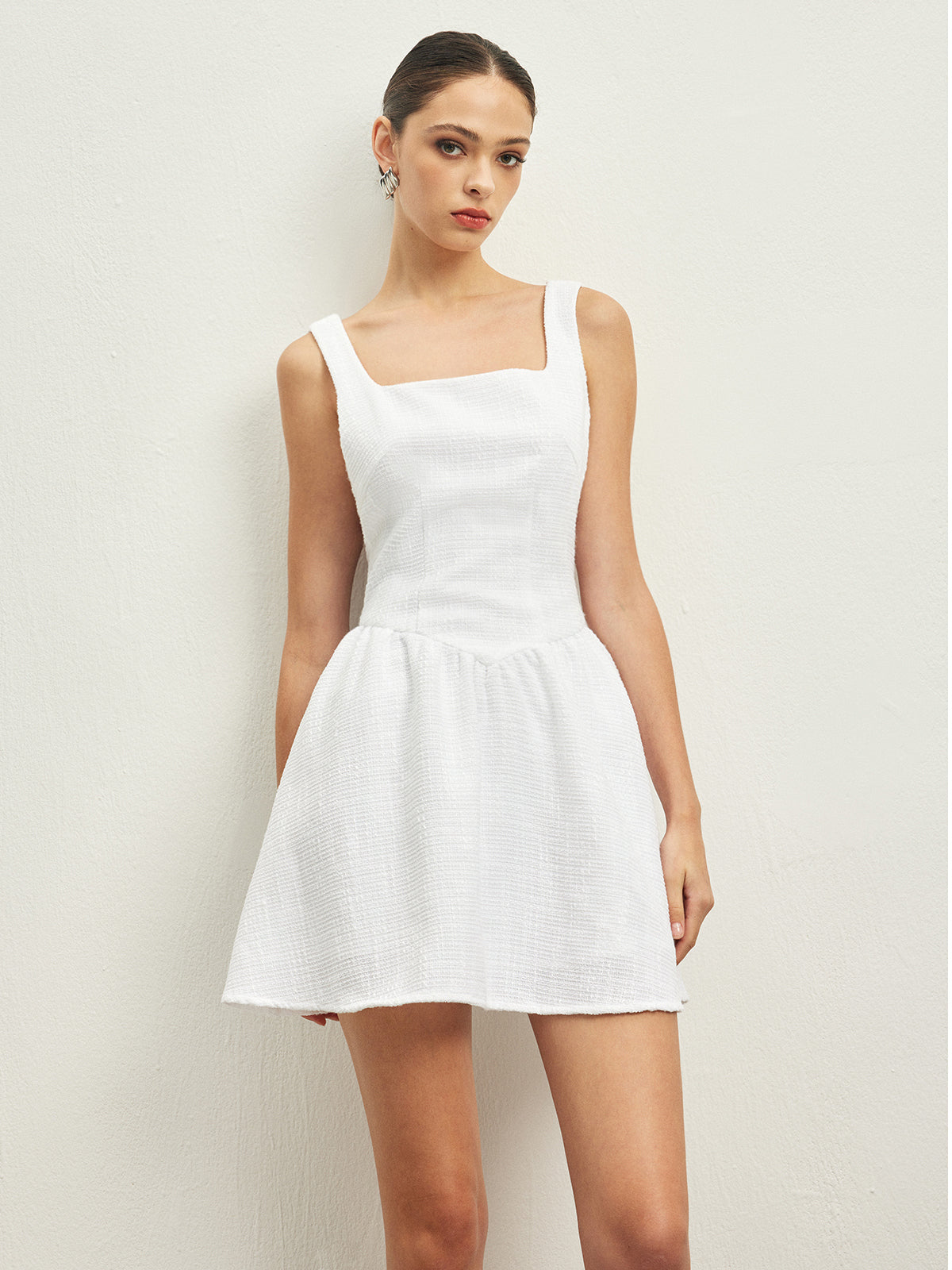 Callistari Tweed Backless Bow Short Dress-CALLISTARI