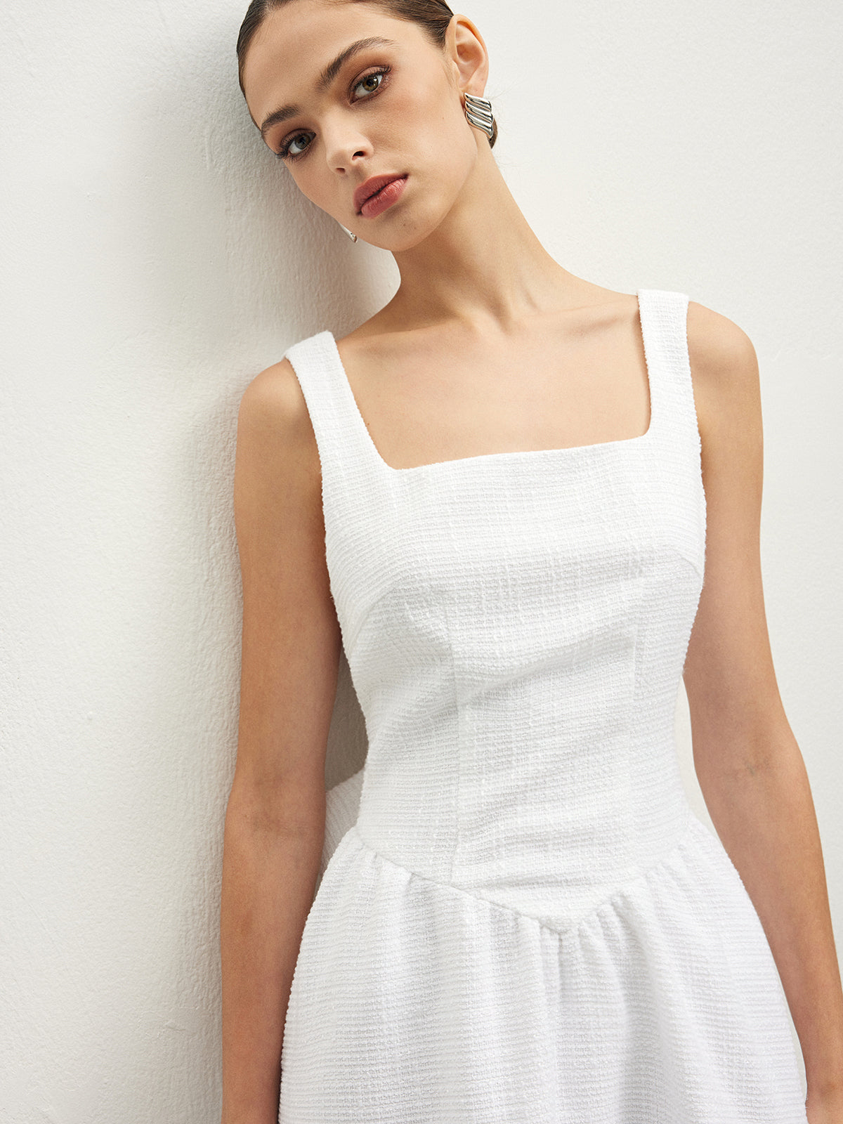 Callistari Tweed Backless Bow Short Dress-CALLISTARI