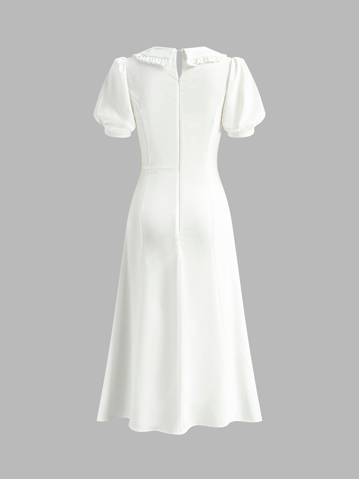 Callistari Lapel Knotted Piping Zipper Dress-CALLISTARI