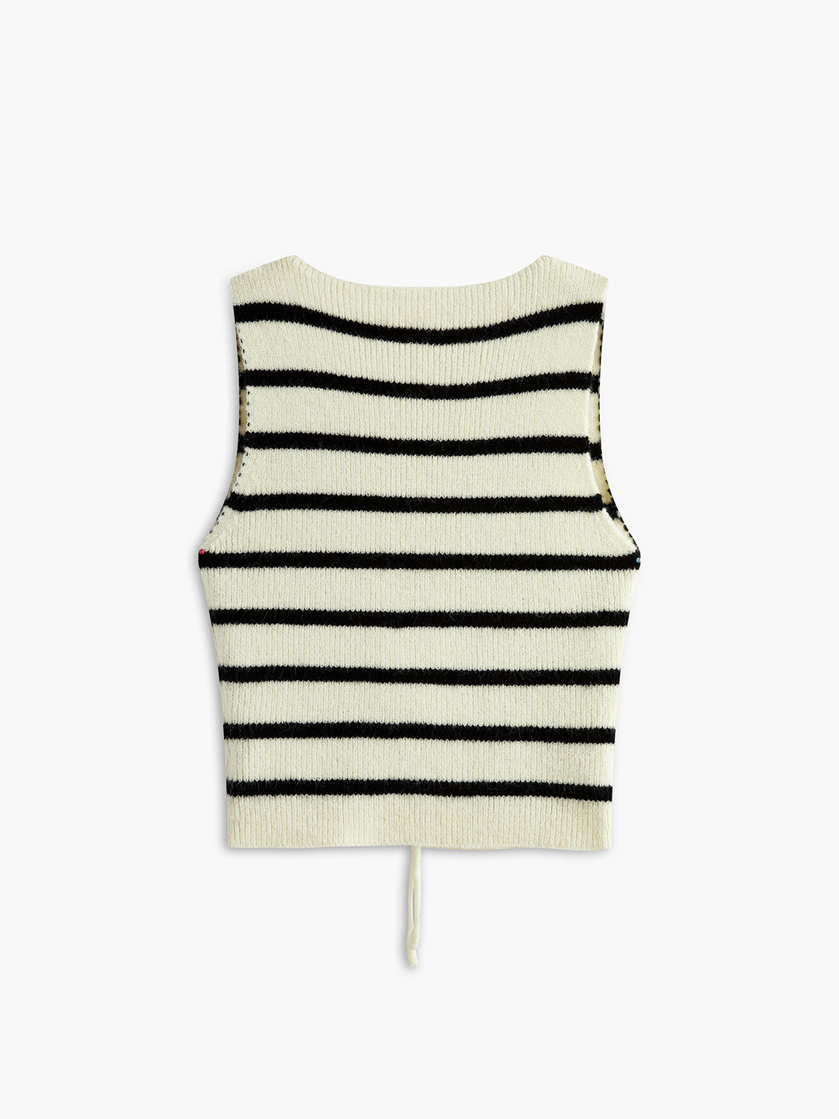V-Neck Striped Tie Sweater Vest-CALLISTARI