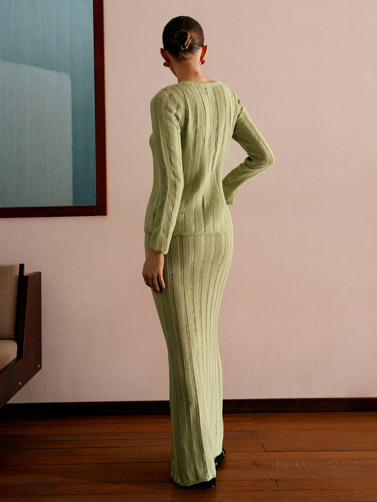 Trafni Ribbed Split Sweater Co-ords-Mesadic