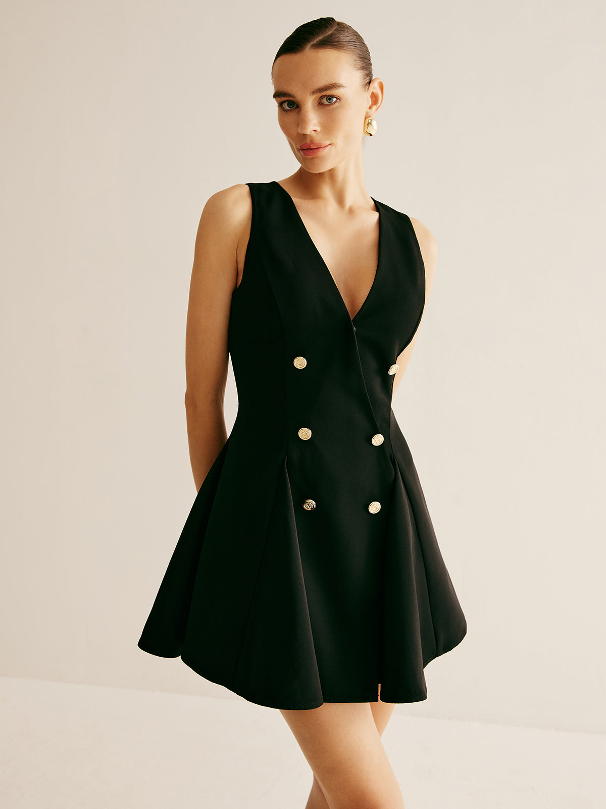 Callistari Pleated Umbrella Shape Tank Dress-CALLISTARI