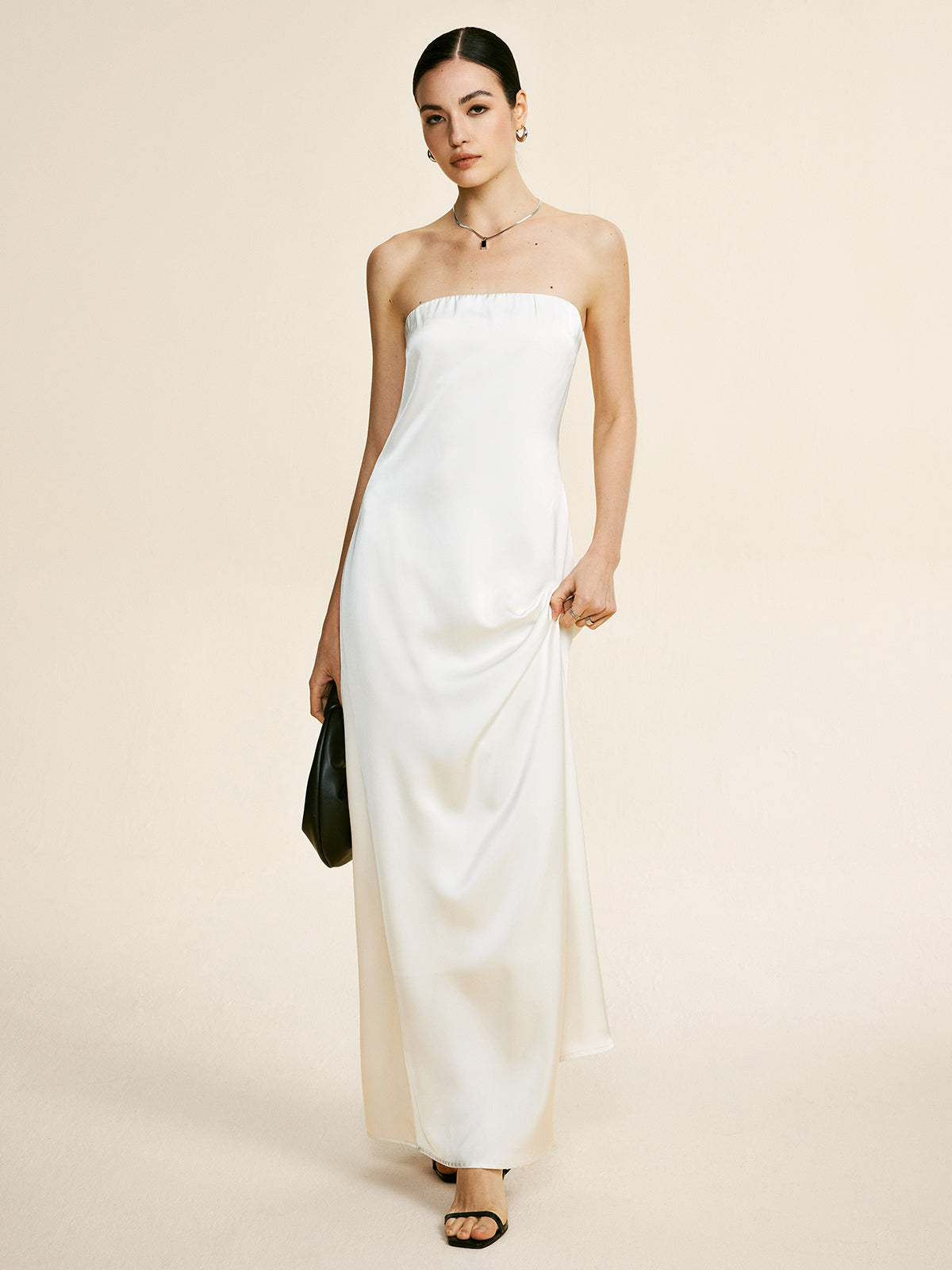 Callistari Minimalist Plain Draped Tube Dress-CALLISTARI