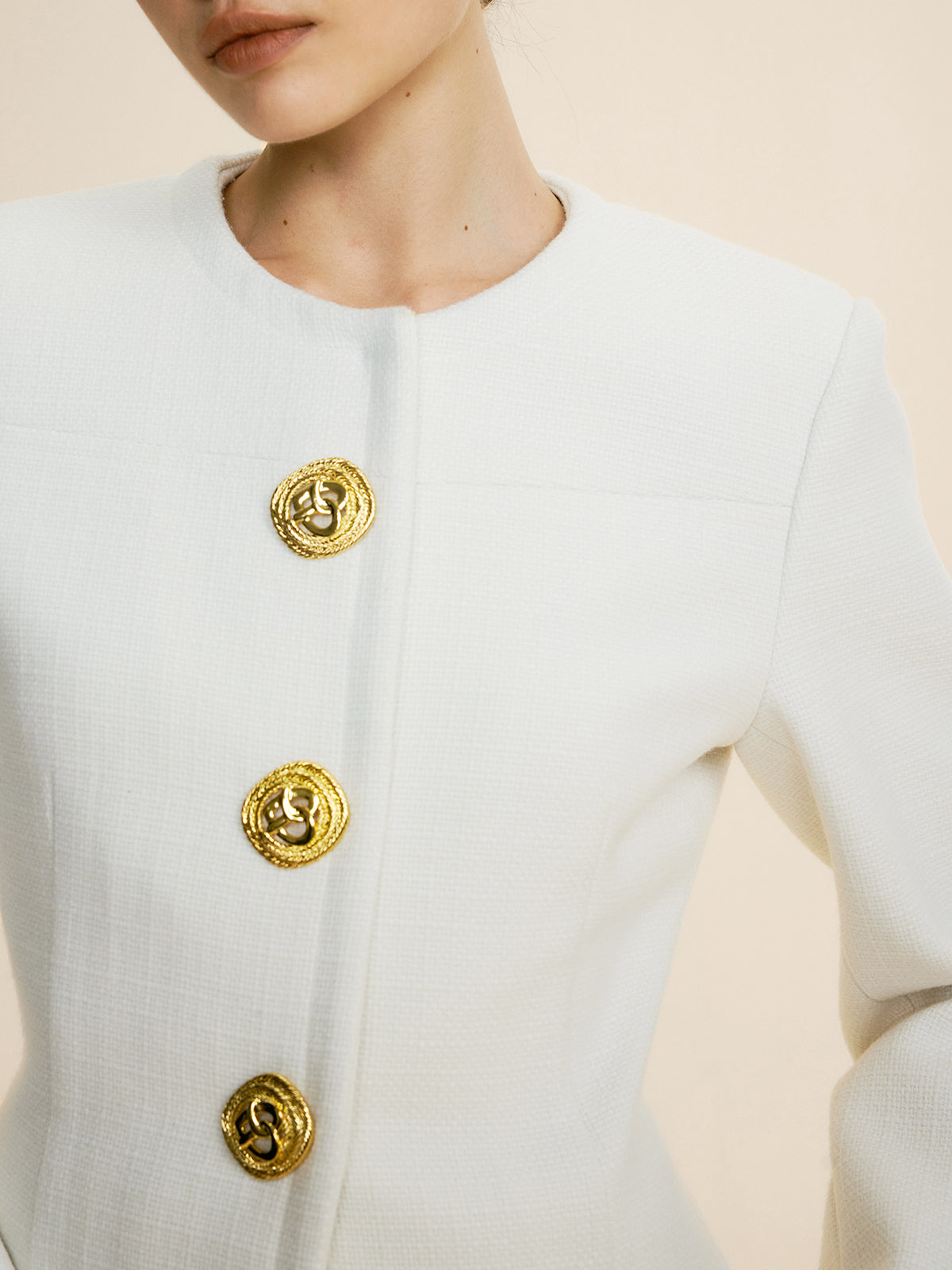 Elegant Tweed Button Blazer-CALLISTARI