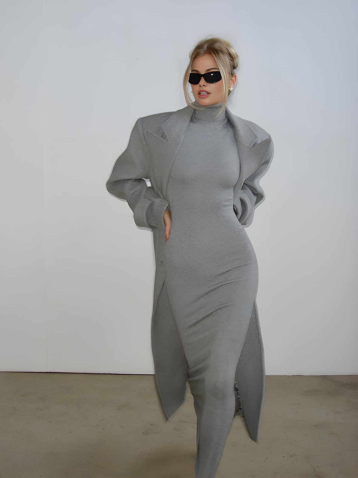 Callistari Cotton High Neck Tank Long Dress-CALLISTARI