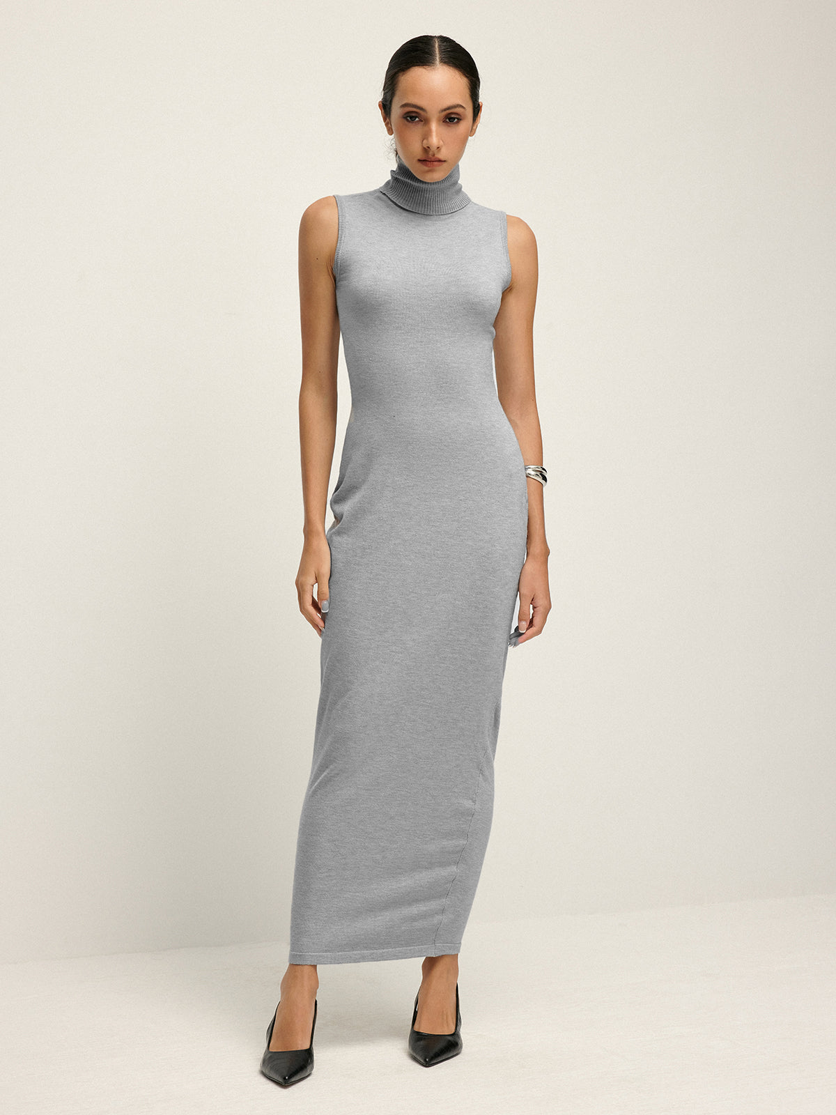 Callistari Cotton High Neck Tank Long Dress-CALLISTARI