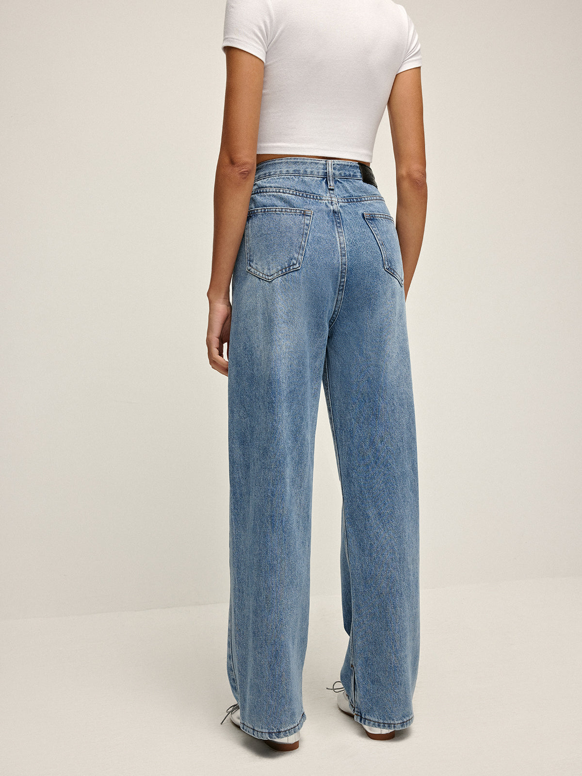 High-Waist Denim Long Jeans-CALLISTARI