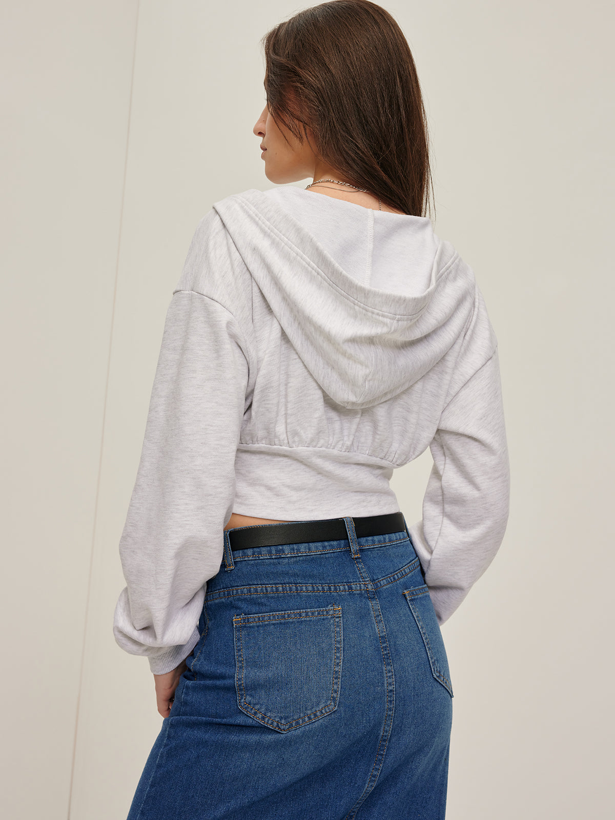 Callistari Zipper Crop Corset Hoodie-CALLISTARI