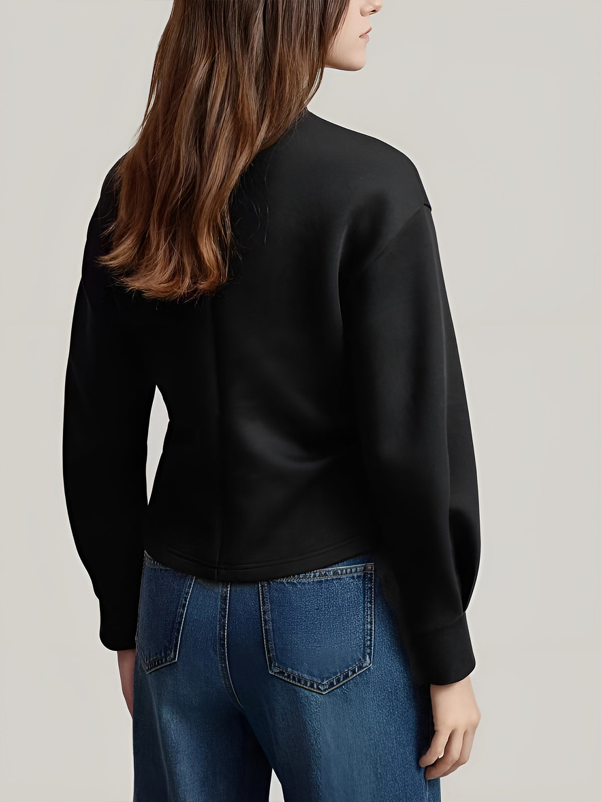 Callistari Plain Zipper Split Blouse-CALLISTARI
