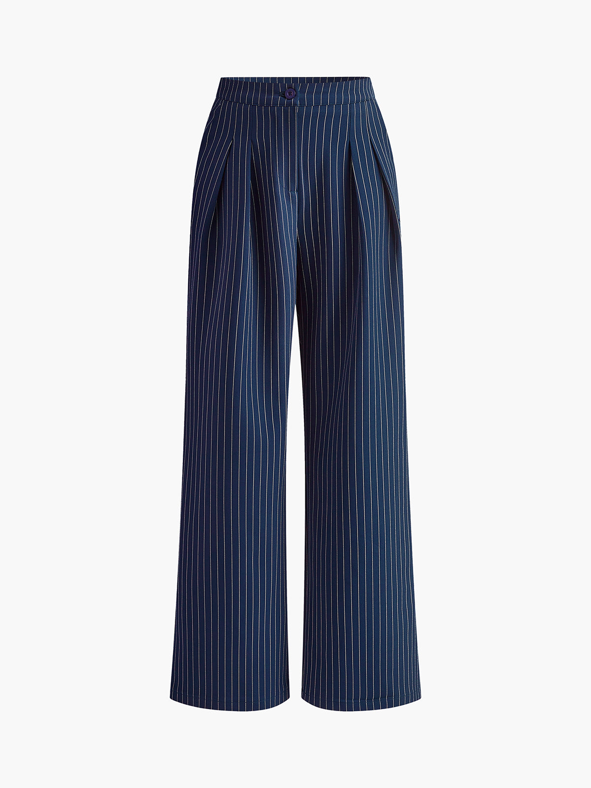Pinstripe Pleated Wide Leg Dress Pants-CALLISTARI