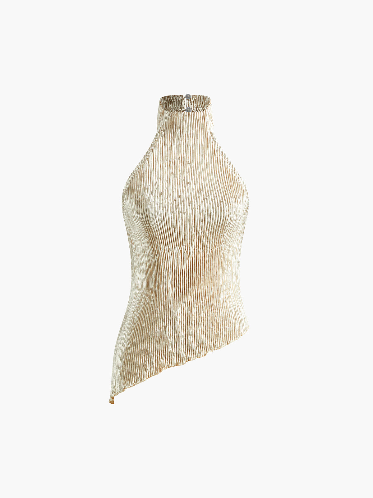 Asymmetric Halter Crop Top With Wide Leg Pants Set-Mesadic