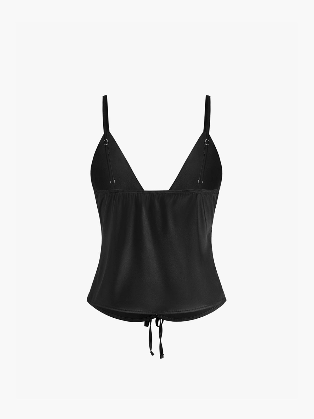 Callistari Tie Front Satin Cami Top-CALLISTARI