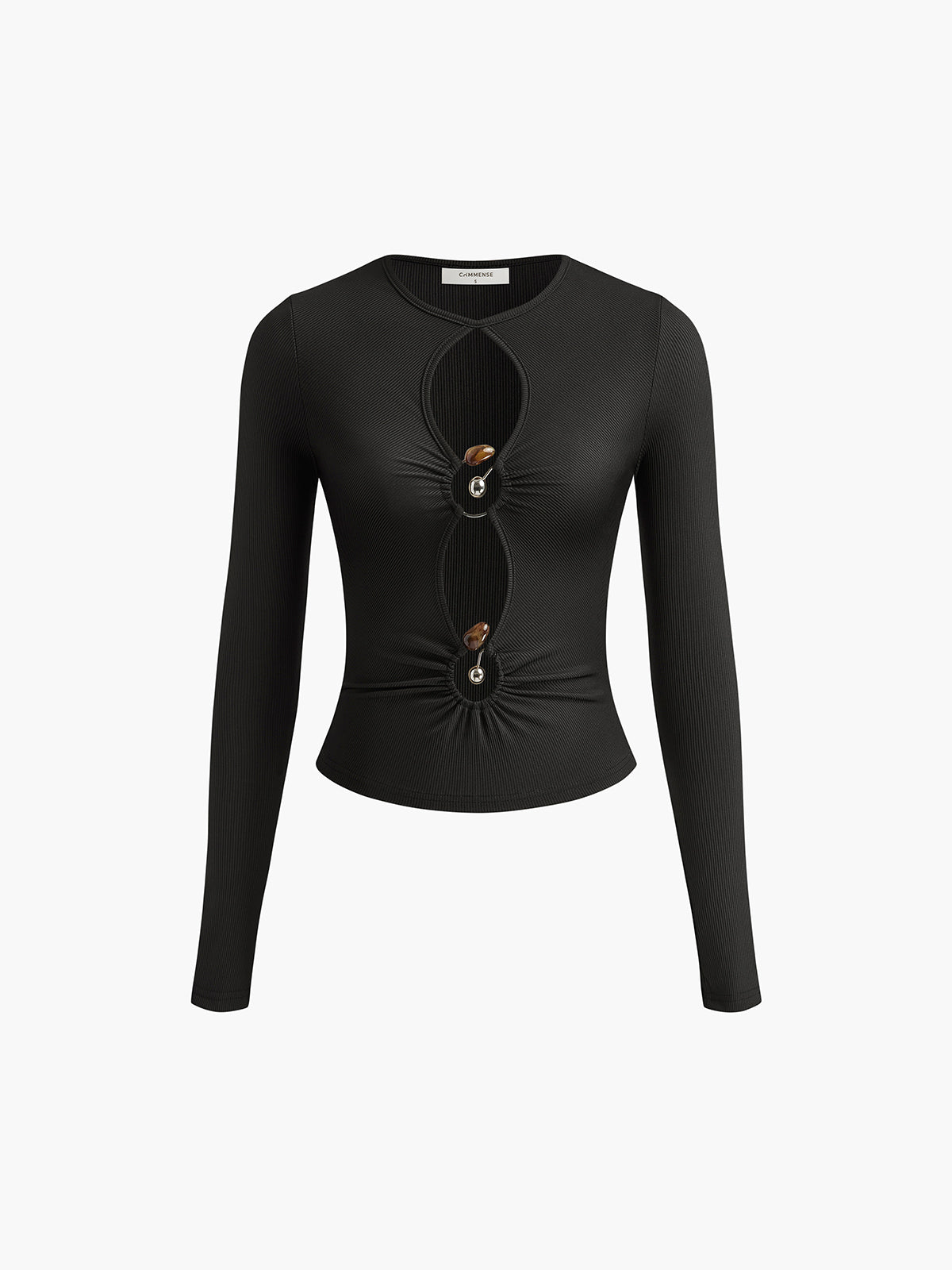 Callistari O-Ring Cutout Long Sleeve T-Shirt-CALLISTARI