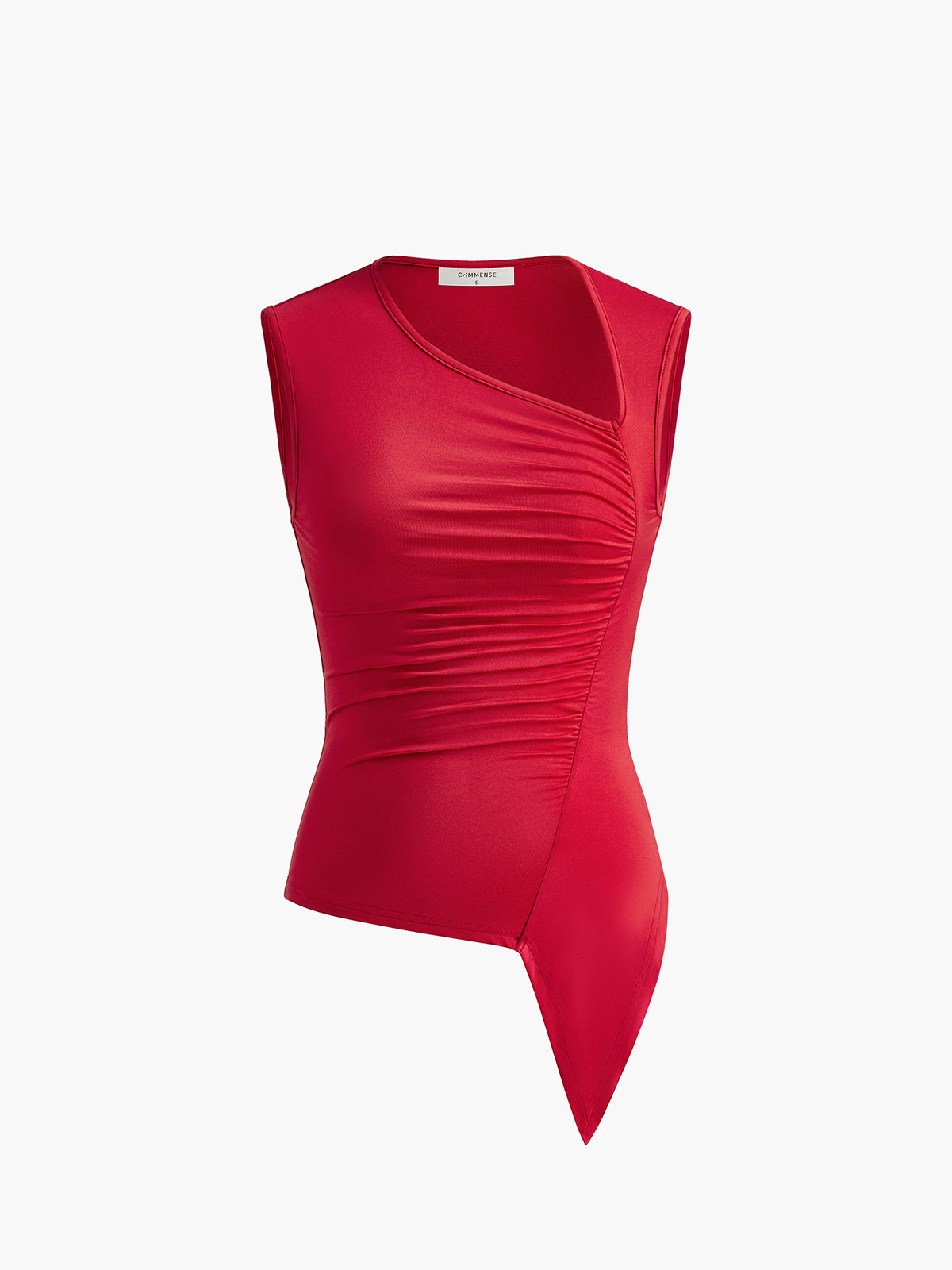 Callistari Asymmetrical Pleated Jersey Tank Top-CALLISTARI