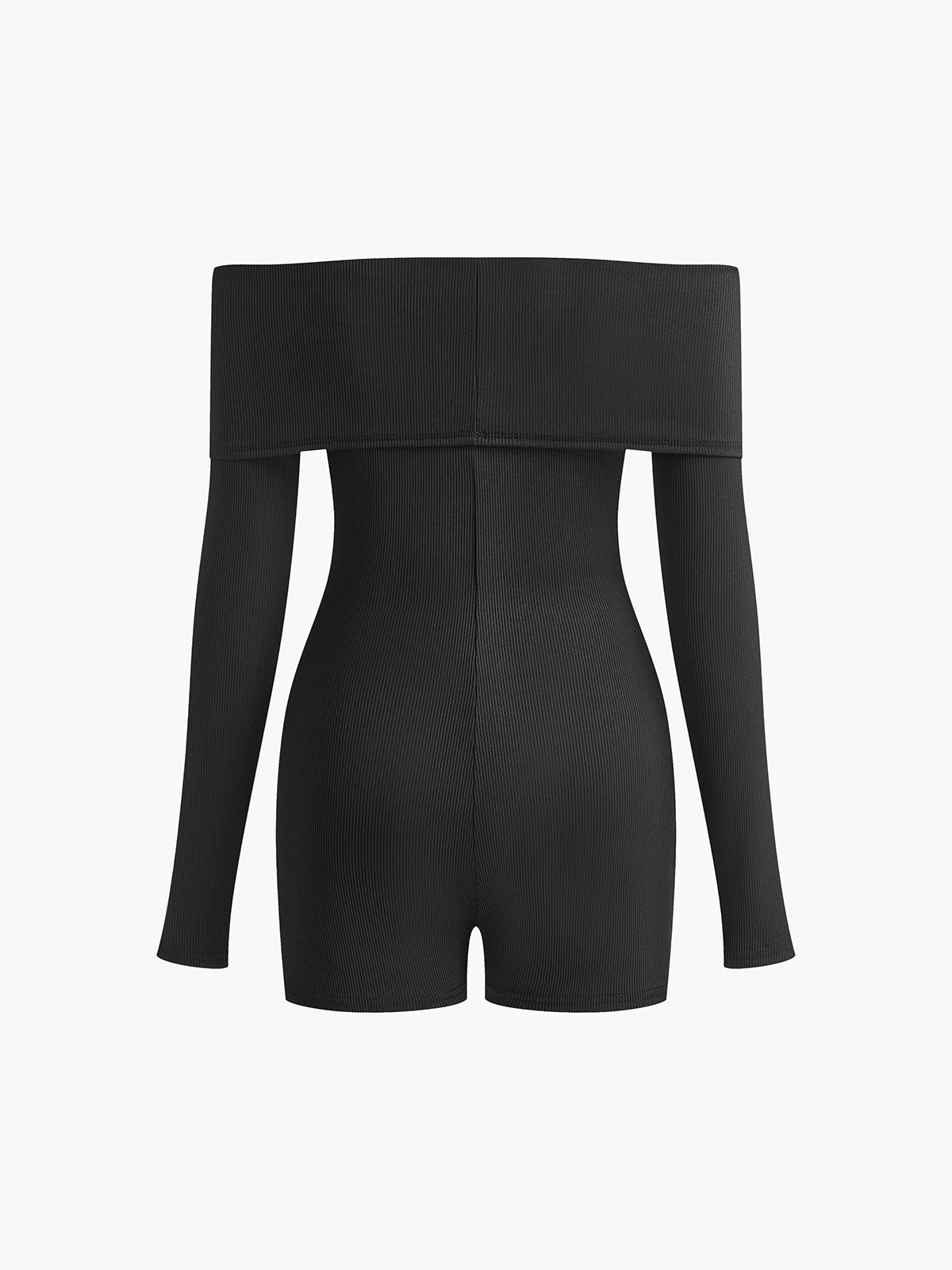 Ribbed Off-Shoulder Plain Jumpsuit-CALLISTARI