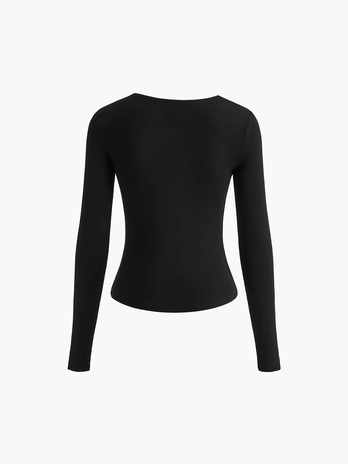 Callistari Asymmetrical Plain Long Sleeve T-Shirt-CALLISTARI
