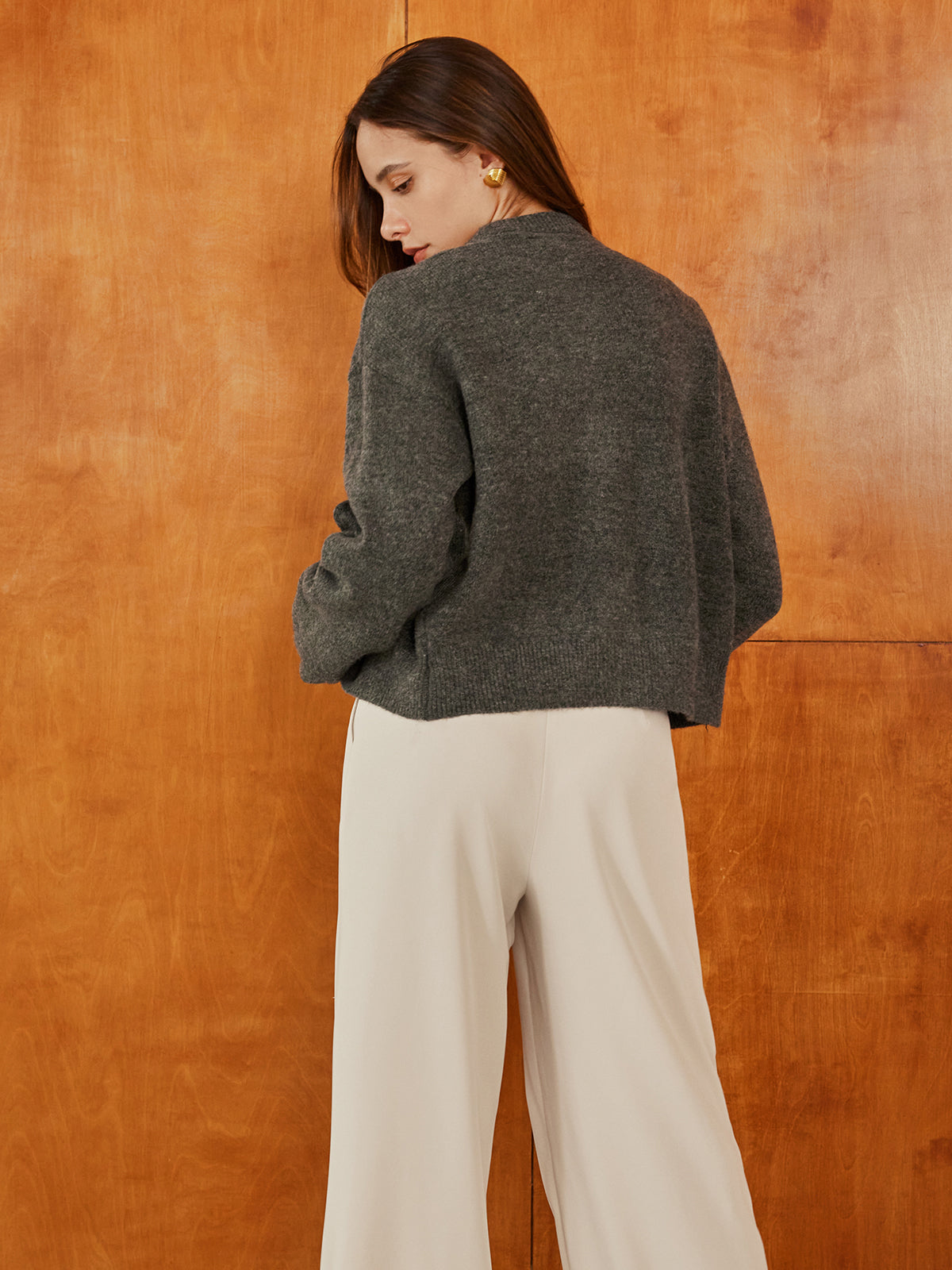 Plain Bow-Breasted Cardigan-CALLISTARI