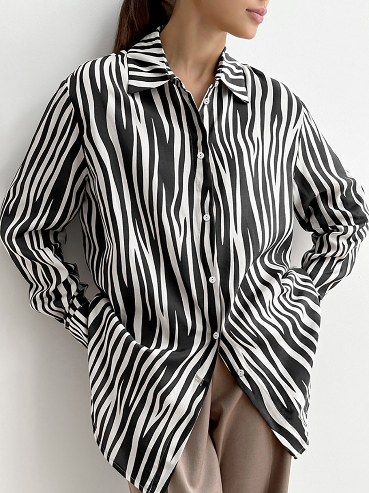 Callistari Zebra Printed Polo Shirt-CALLISTARI