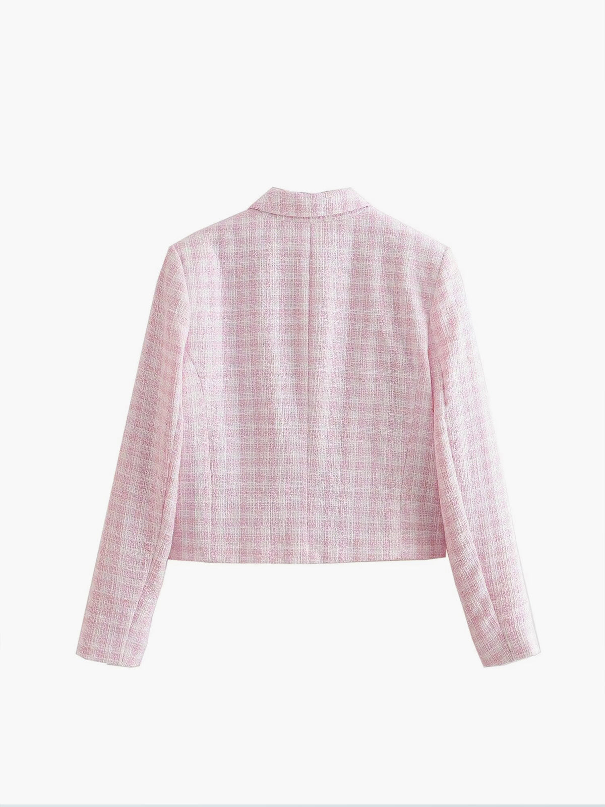 Elegant Tweed Polo Neck Blazer-CALLISTARI