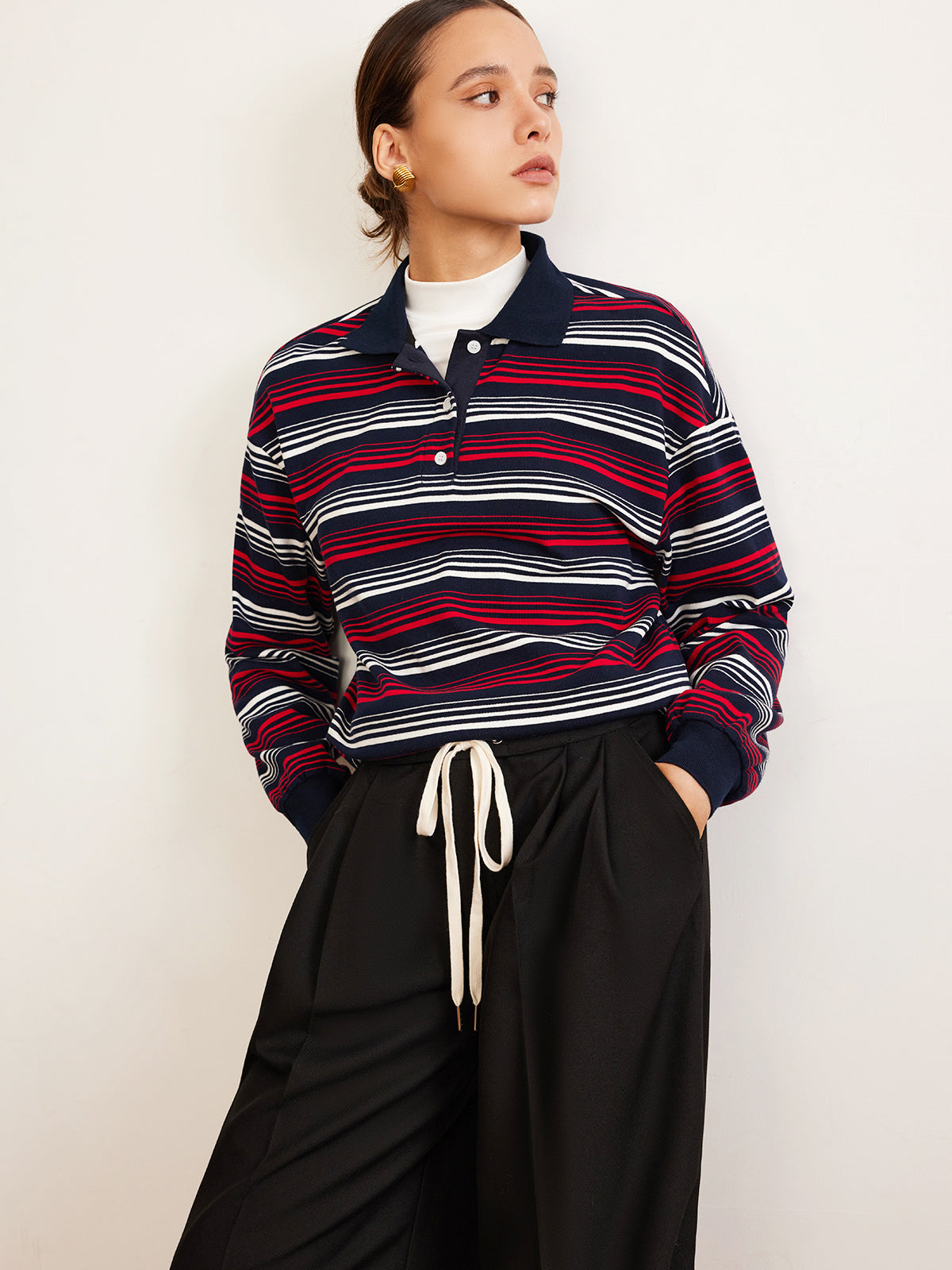Callistari Retro Striped Polo T-Shirt-CALLISTARI